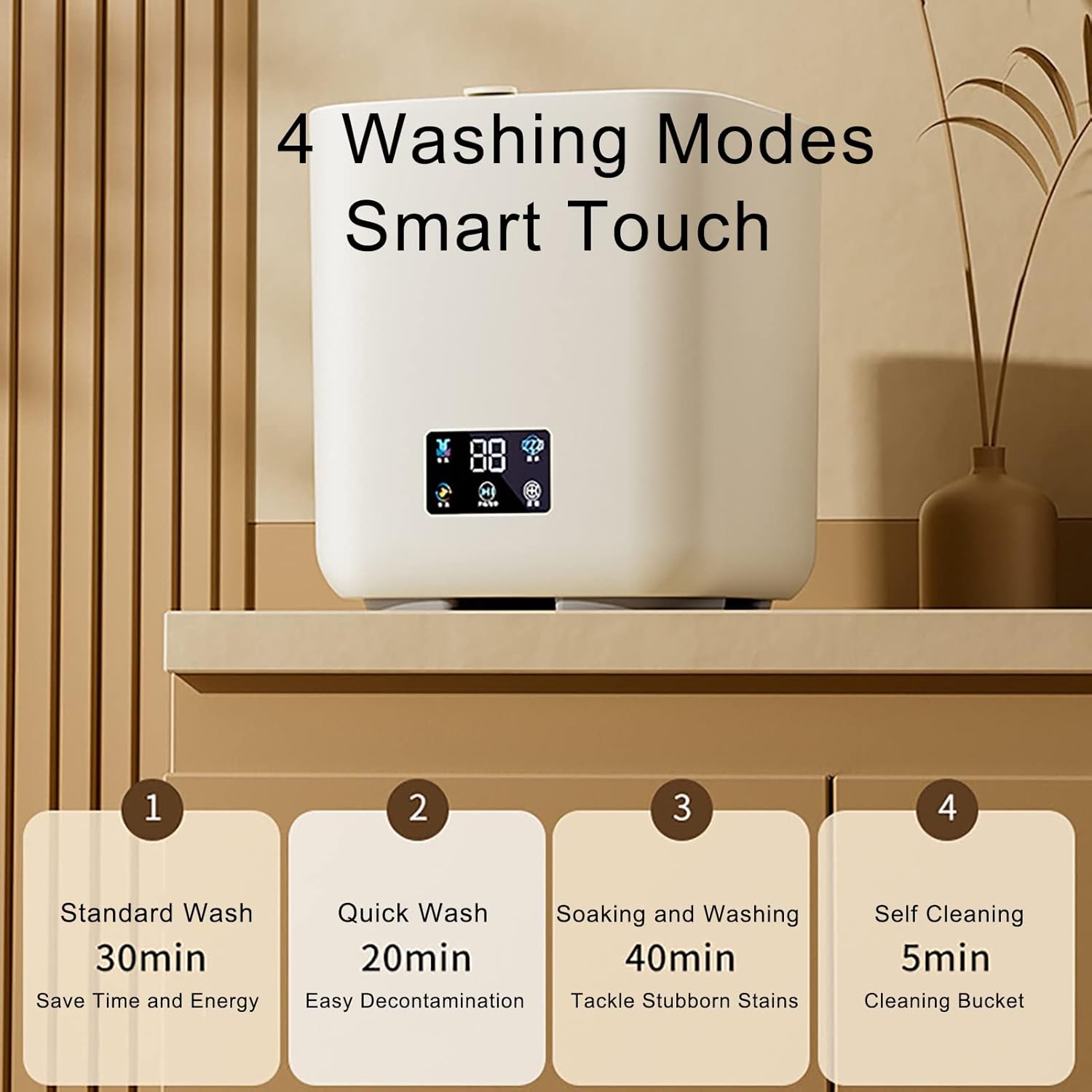 2023 New Automatic Mini Washing Machine Portable Washer with Spin Dry and Blue Ray, 7L Small Laundry Washing Machine - Automatic Water Intake and Drainage (Color : Purple)