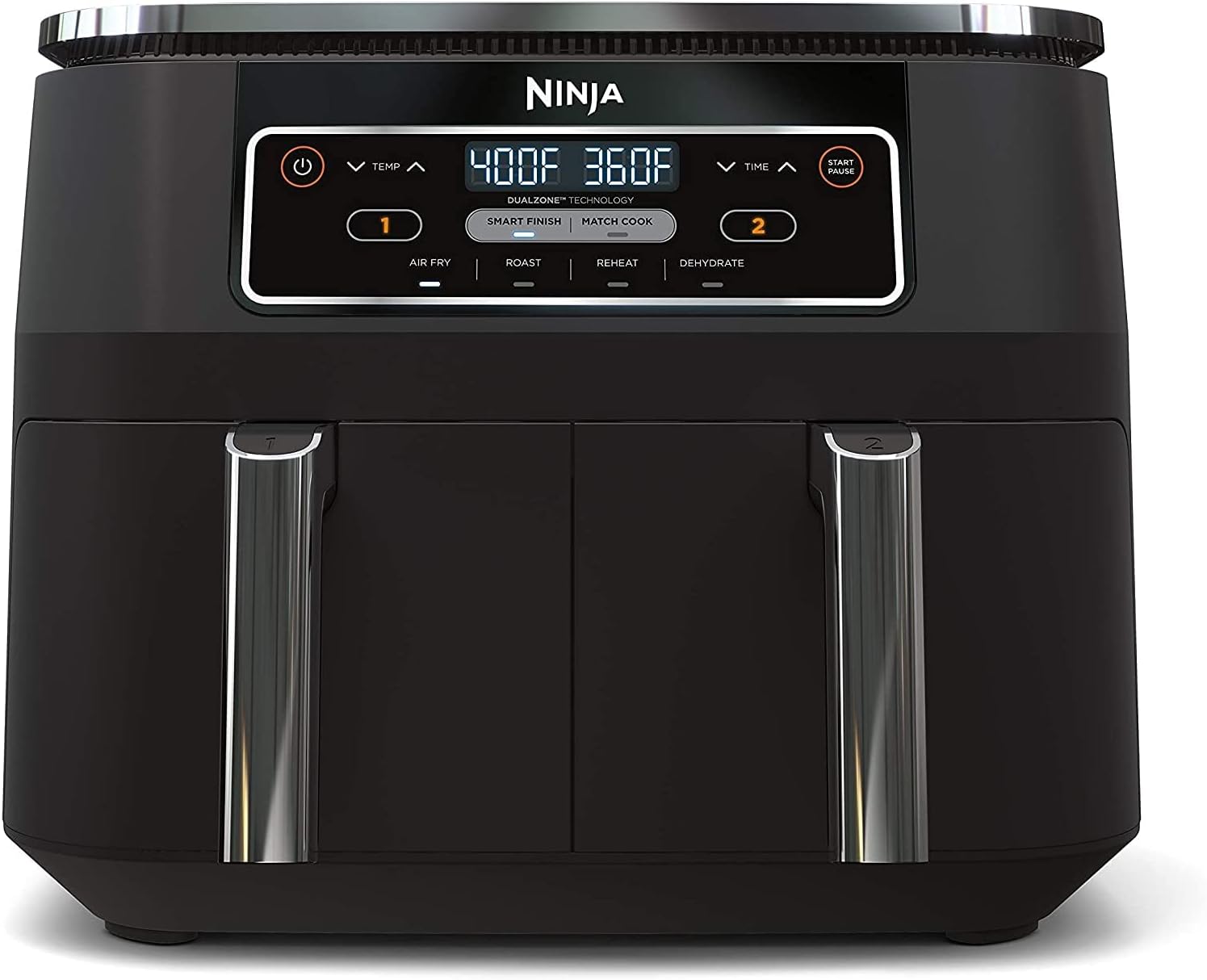 Ninja DZ100 Foodi 4-in-1, 8-qt., 2-Basket Air Fryer with DualZone Technology (Renewed), DZ100 8-qt BLACK