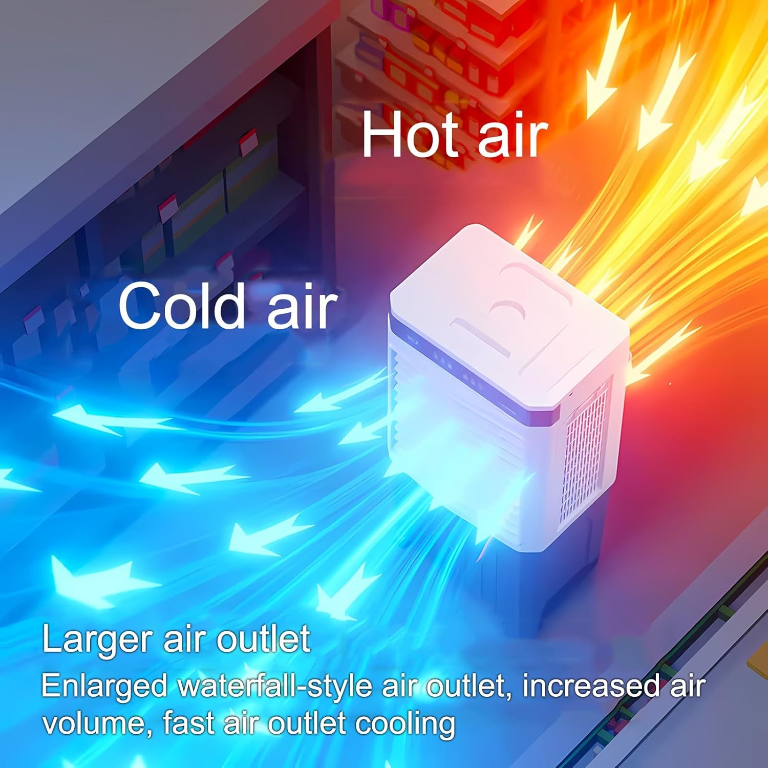 Commercial Evaporative Air Cooler Fan, Swamp Cooler Air Conditioner with 3-Speed, Large Water Tank, 120°Oscillation, Move The Scroll Wheel, Industrial Air Conditioning Fan for Room Outdoor(110x48x31cm