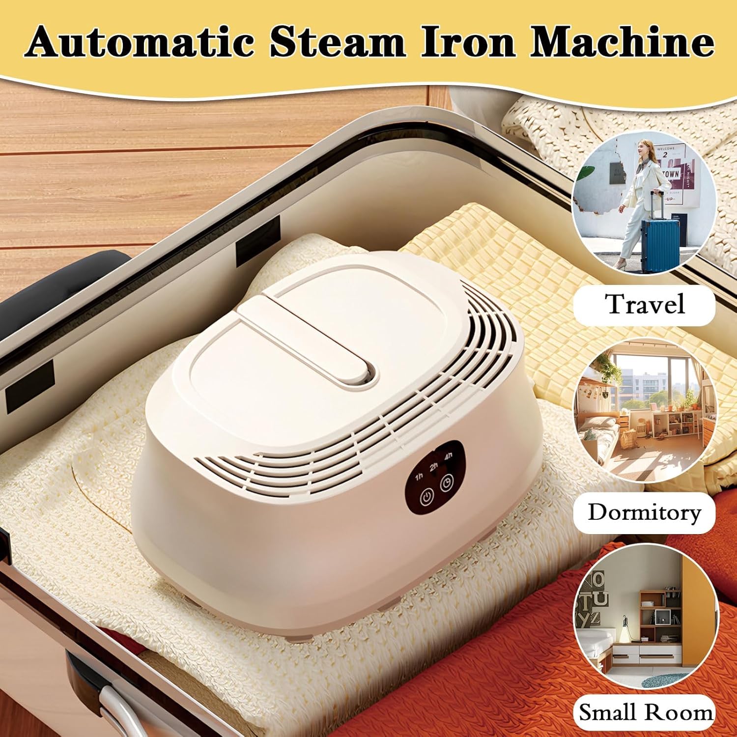 Portable Automatic Ironing Machine, Mini Compact Laundry Dryer,Laundry Dryers,with Timer Function & Dry Bag, Portable Clothes Dryers,for Travel, Apartment, RV