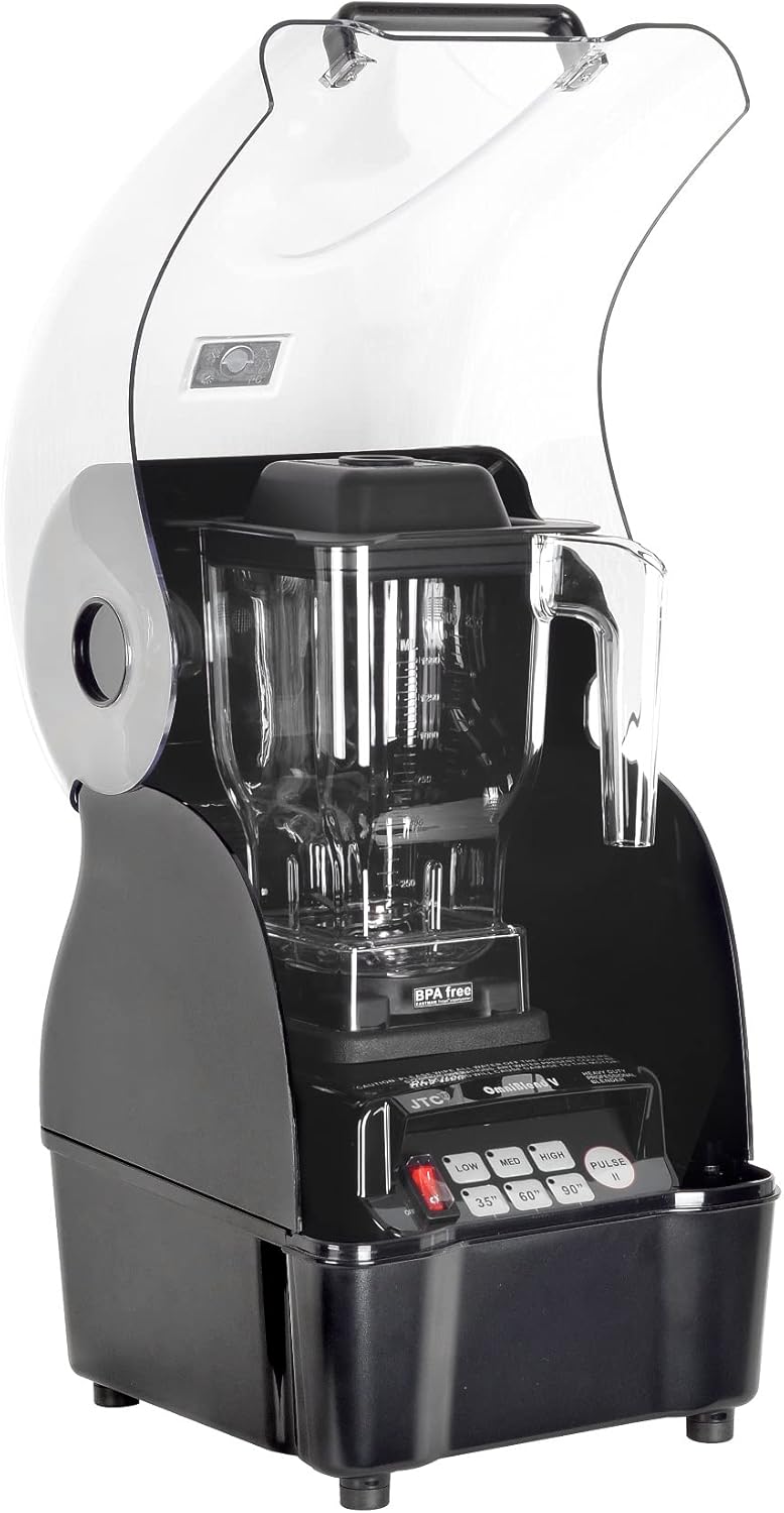 OmniBlend Omni-Q TM-800BQ Commercial Quiet Smoothie Blender, Full Sound Enclosure, 1.5 Liter BPA-Free Container, Self Cleaning, Heavy Duty 3 Speed (Black)