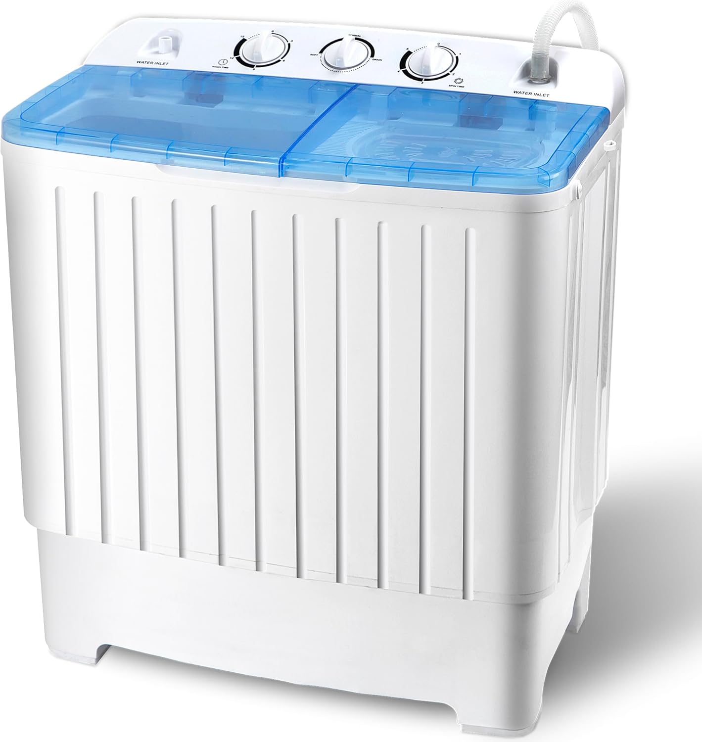 Portable Washing Machine Compact Mini Twin Tub 11lbs Washer Mini Laundry Machine and 6.6lbs Spinner, Built-in Gravity Drain, Portable Washer Dryer Combo for Apartments, Home, Dorms and RV’s