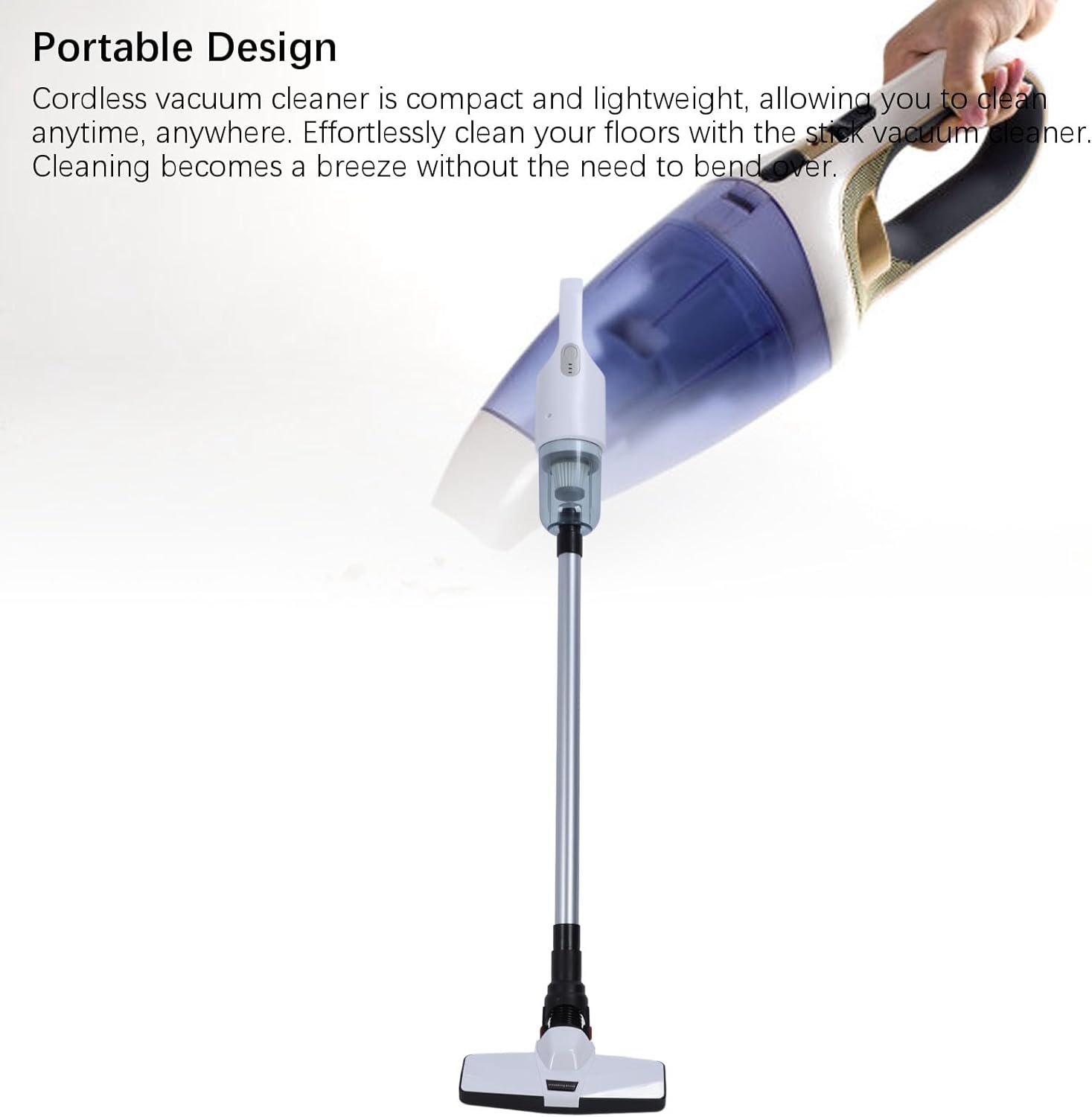 Asixxsix Cordless Stick Vacuum, Powerful Suction Handheld, 6000mAh Battery, Rechargeable Vacuum Cleaner Lightweight for Carpet, Tile, Hardwood Floors, Portable Cordless Vacuum Cleaners