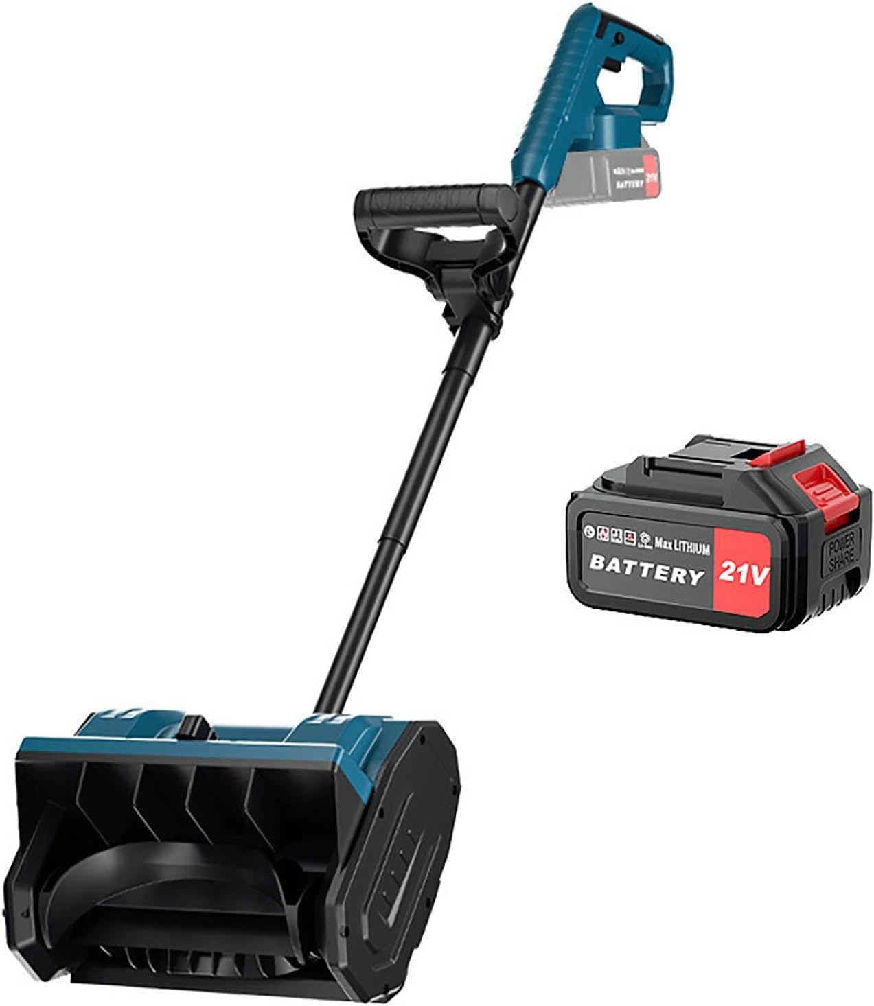 Portable Snow Blower, Electric Snow Shovel with Adjustable Auxiliary Handle, Easily Throws Snow Aside, Battery Powered Snow Blower for Snow Removal(One Battery)