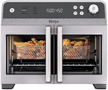 Ninja | French Door Premier | Air Fryer, Convection Oven, Toaster | 5-qt Air Fry Basket, Sheet Pan, Wire Rack, Broil Rack | PFAS-free Cooking Surface, Dishwasher-safe Accessories | FO101 (NEW)