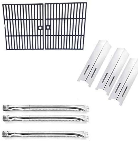 Life@Home GSF2616J, GSF2616JB, GSF2616JBN and BBQ Grillware GSF2616, 41590 BBQ Gas Grill Repair Kit Includes 3 Stainless Burner, 3 Stainless Heat Plates and Porcelian Grates