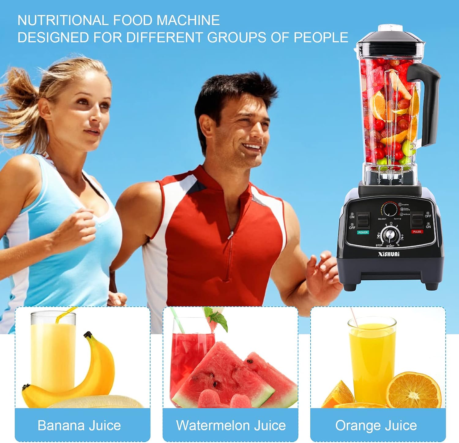 Blender Professional Countertop Blender for Kitchen, 2200W High Speed Smoothie Blender Machine for Shakes and ice, commercial blender with Timer, 68OZ BPA-Free Jar Pitcher, Veggies Maker, Black