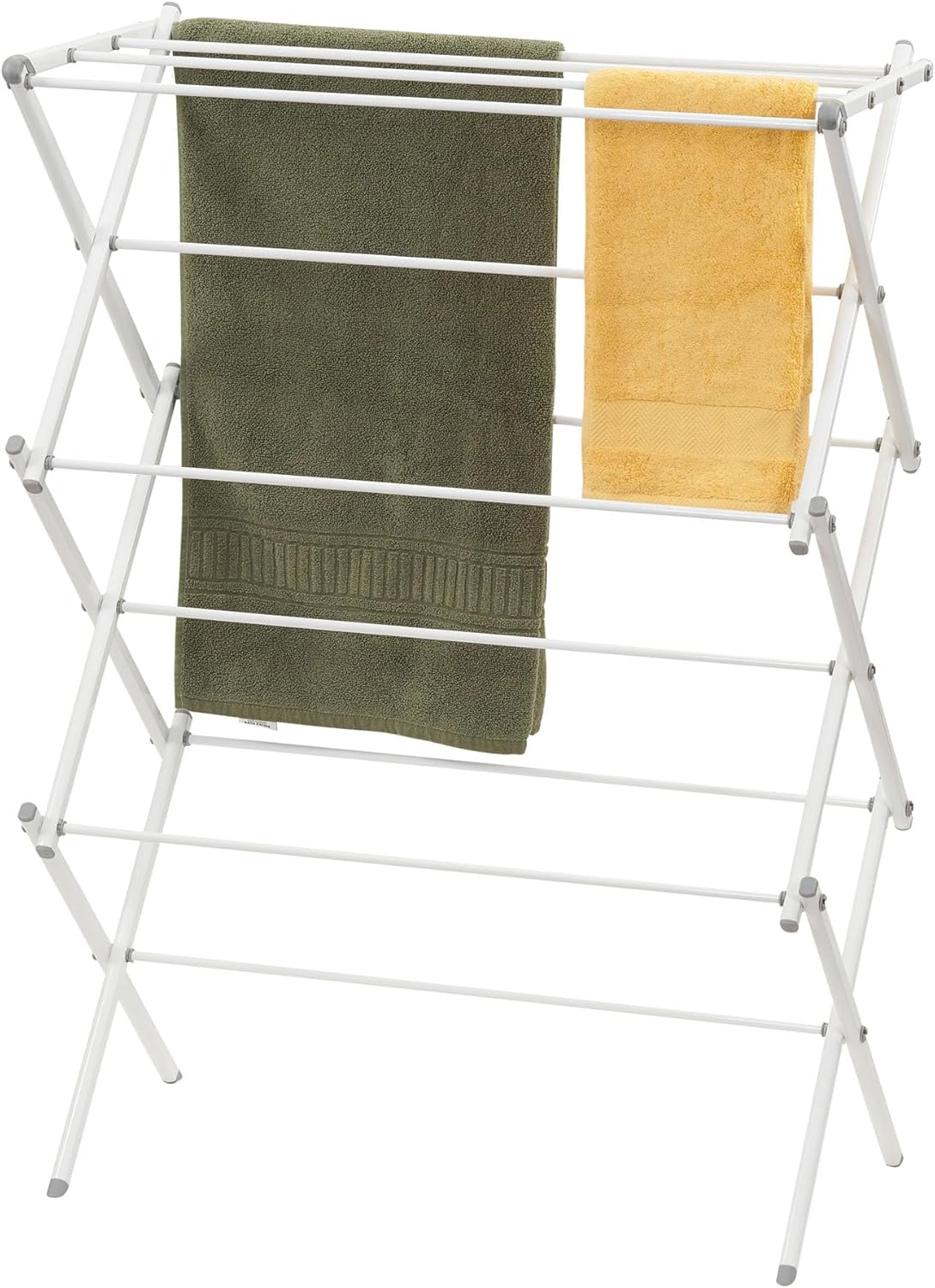 Household Essentials White 5119-1 Indoor Metal Clothes Drying Rack for Laundry
