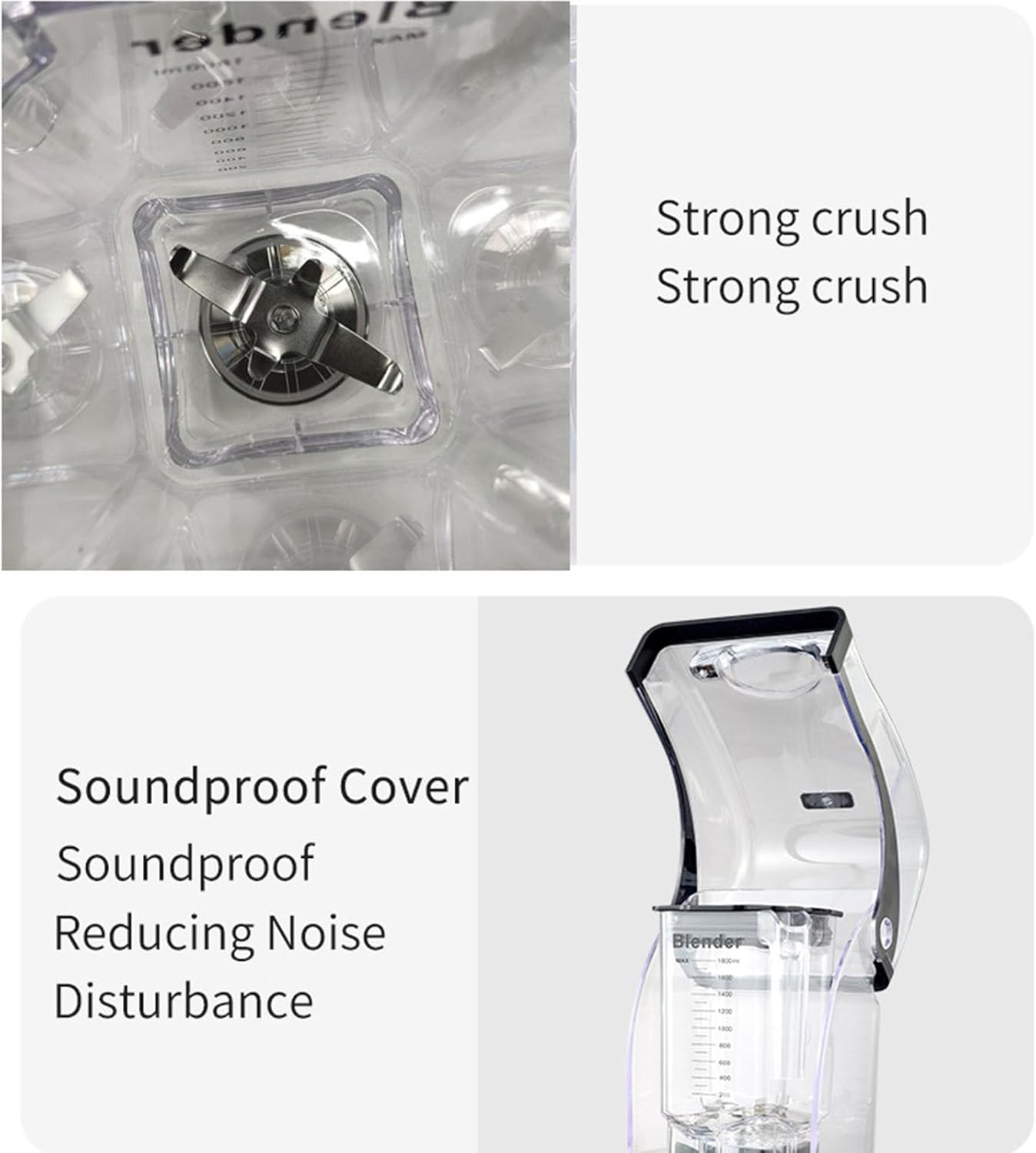 1.8L Ice Crusher Touch Soybean Milk Fruit Juice Regulation Timing Sound Insulation with Cover Milk Tea Shop Smoothie Machine,C