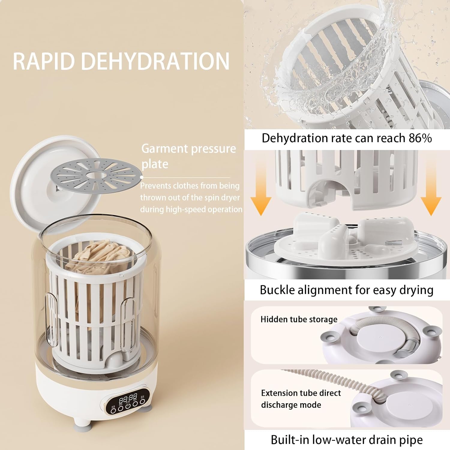 Portable Rechargeable Washing Machine 3L Cordless Mini Washer with Spin Basket 3000mAh Small Laundry Machine for Socks, Underwear, Bra Small Washer for Solo Living,Apartments,Hotels,Travel,Ca Pink 3L