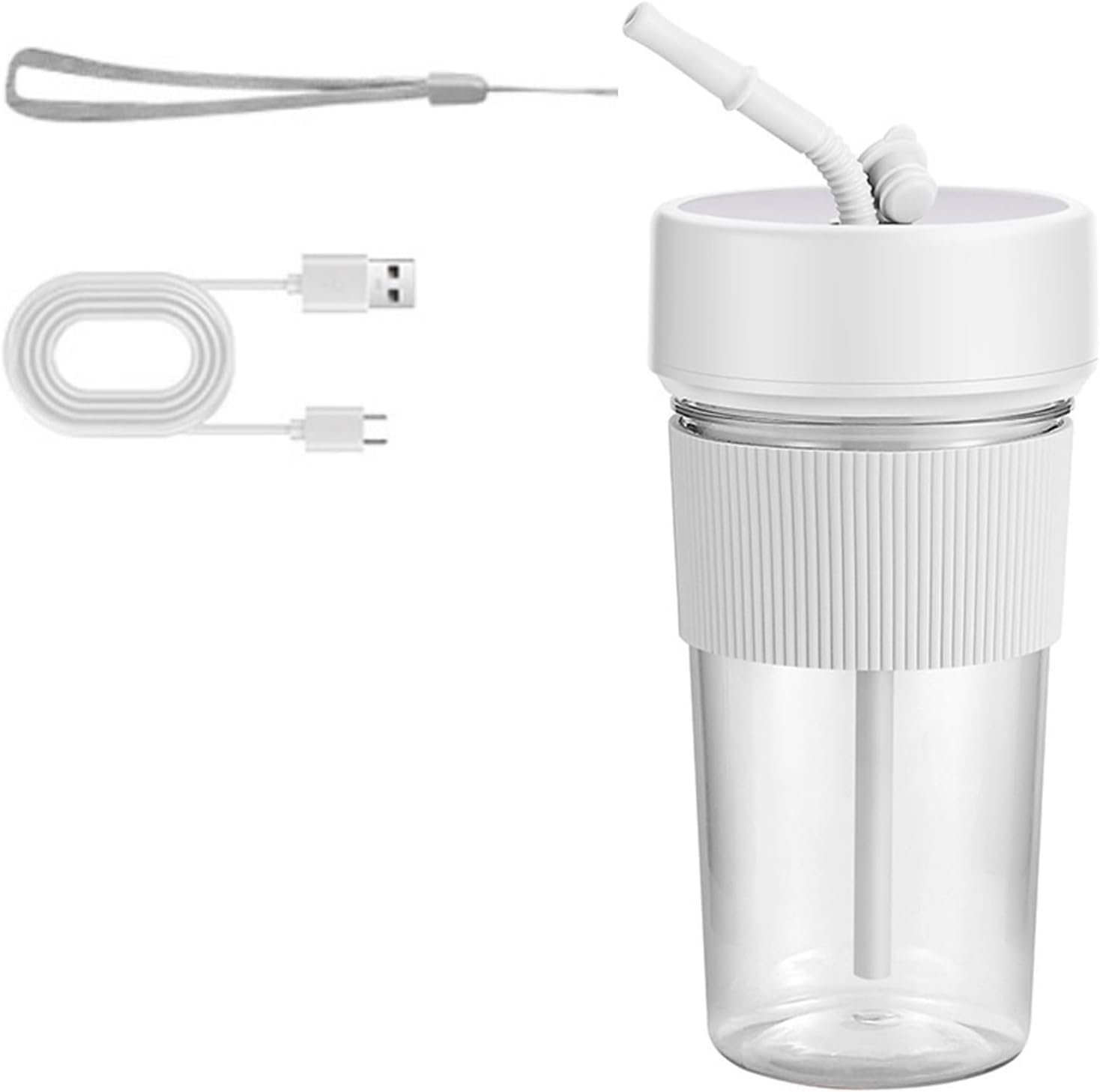 Small Portable Electric Blender with Straw, Rechargeable Juicer Mixer for Fruits & Vegetables, 350ML