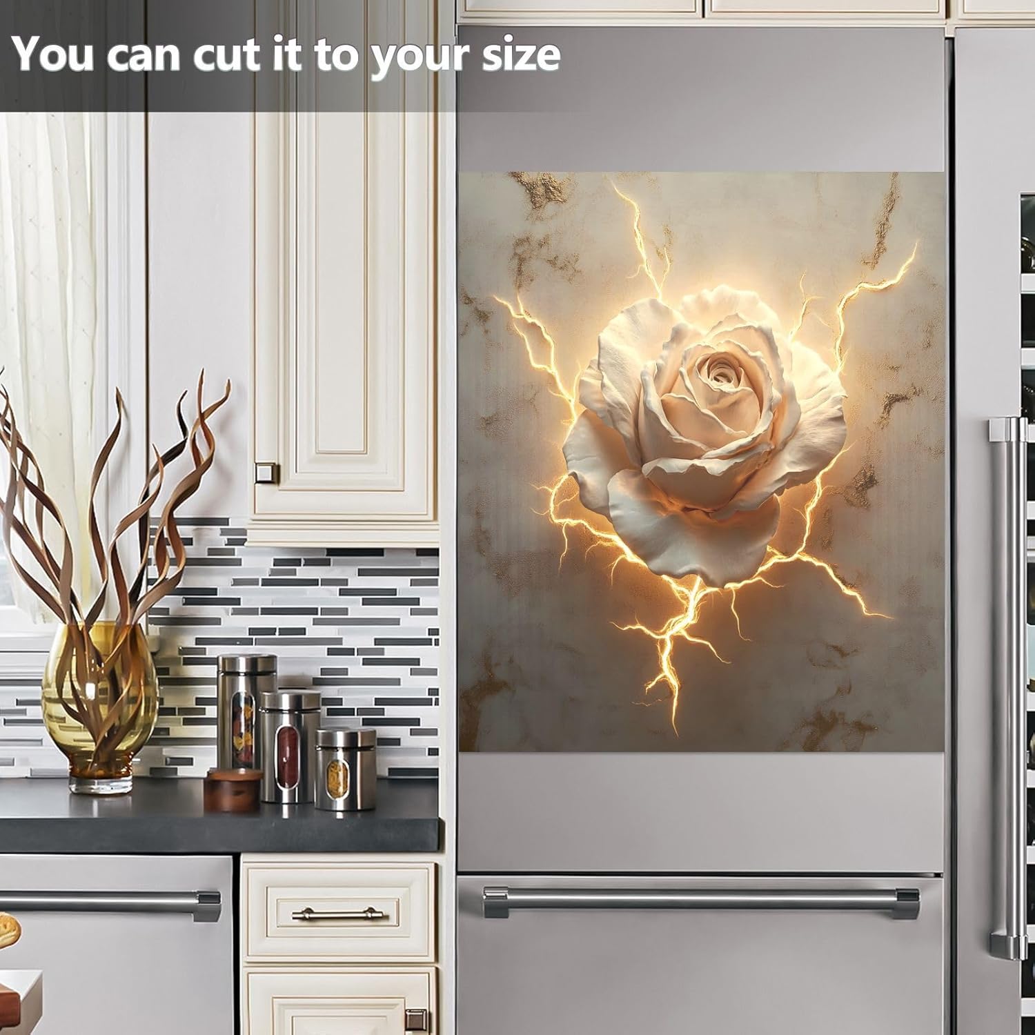 Dishwasher Magnet Cover Large Magnetic Stickers Yellow Rose Front Dishwasher Cover Reusable Decal for Home Kitchen Anti-Scratch Refrigerator Decorative Lid Washing Machine Laundry 23