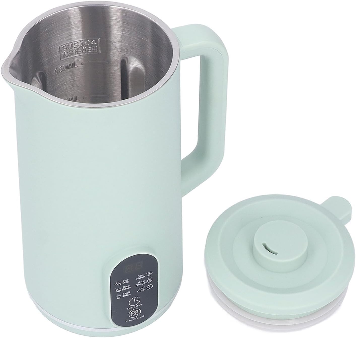 Akozon Akozon Intelligent MultiFunctional Soy Milk Blender Machine – Automatic Countertop Blender with 10 Leaf Stainless Steel Blades, Easy, and Temperature Control for (Green US Plug 110V)