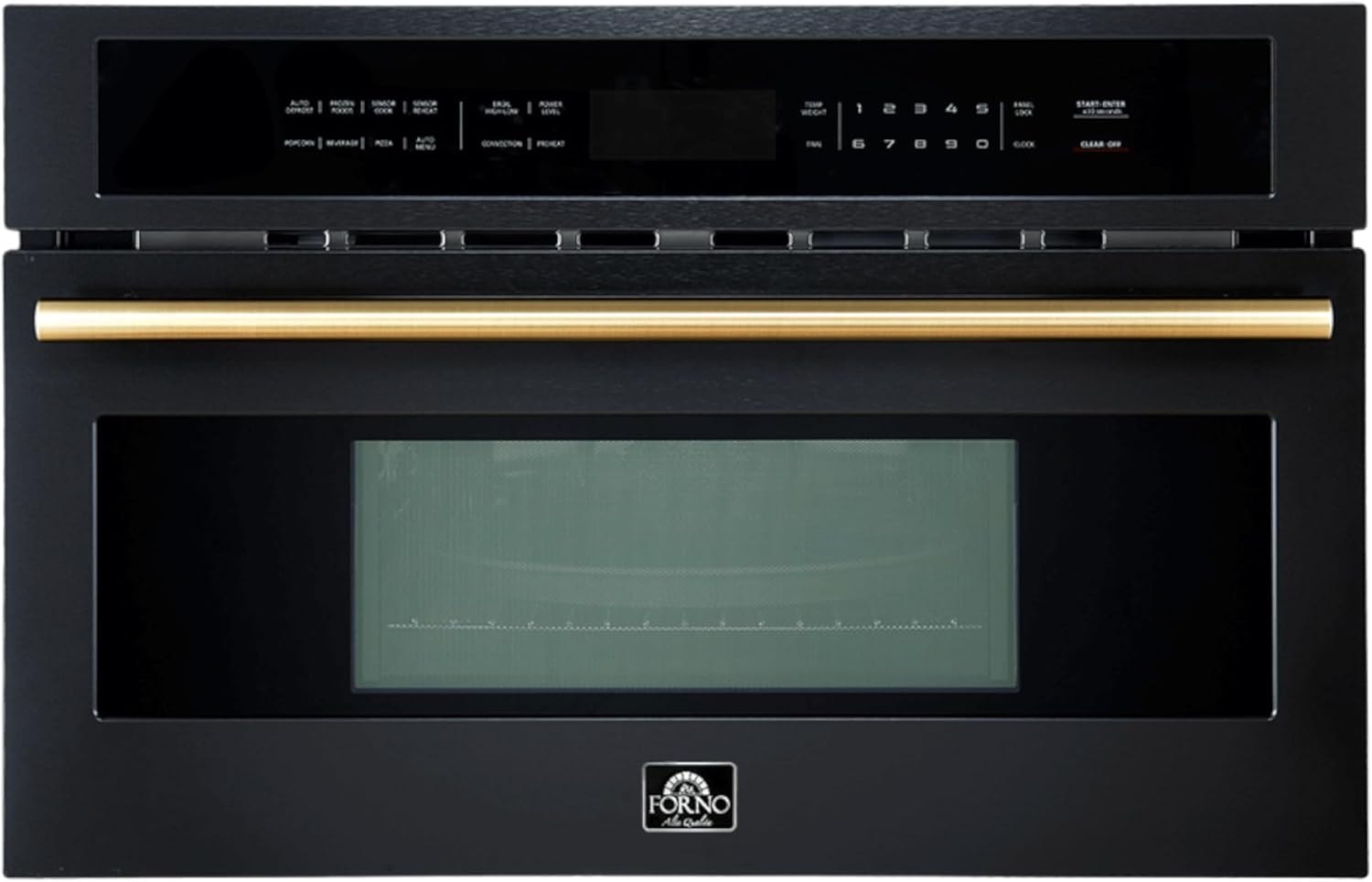 FORNO Oliena Espresso Black 30 Inch 1750 Watt Compact Oven & 1000 Watt Microwave, 1.6 cu. ft.