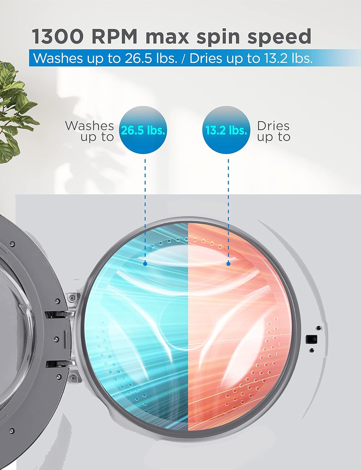 BLACK+DECKER Washer and Dryer Combo, 2.7 Cu. Ft. All In One Washer and Dryer with LED Display & 16 Cycles