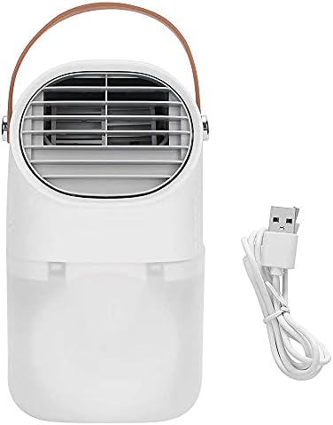 USB Desktop Air Cooler Portable Air Conditioner Fan Negative Ion Air Cooling Fan for Home Office Small Desktop Air Cooler fan-White