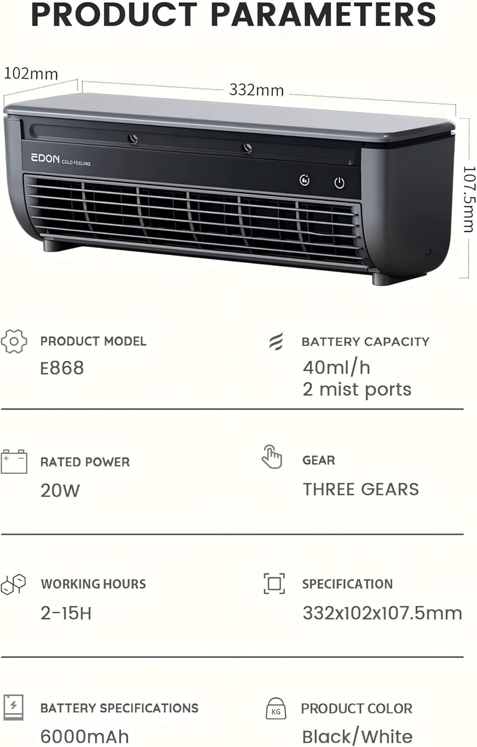 Saker SakerPlus Portable Wireless Wall Mounted Air Conditioner | 10s Cool 13°C & 10dB Ultra-Quiet | 3 Smart Speed Modes | 6000mAh Battery with Remote | for Kitchen Bedroom Garage RV Dorm（grey）