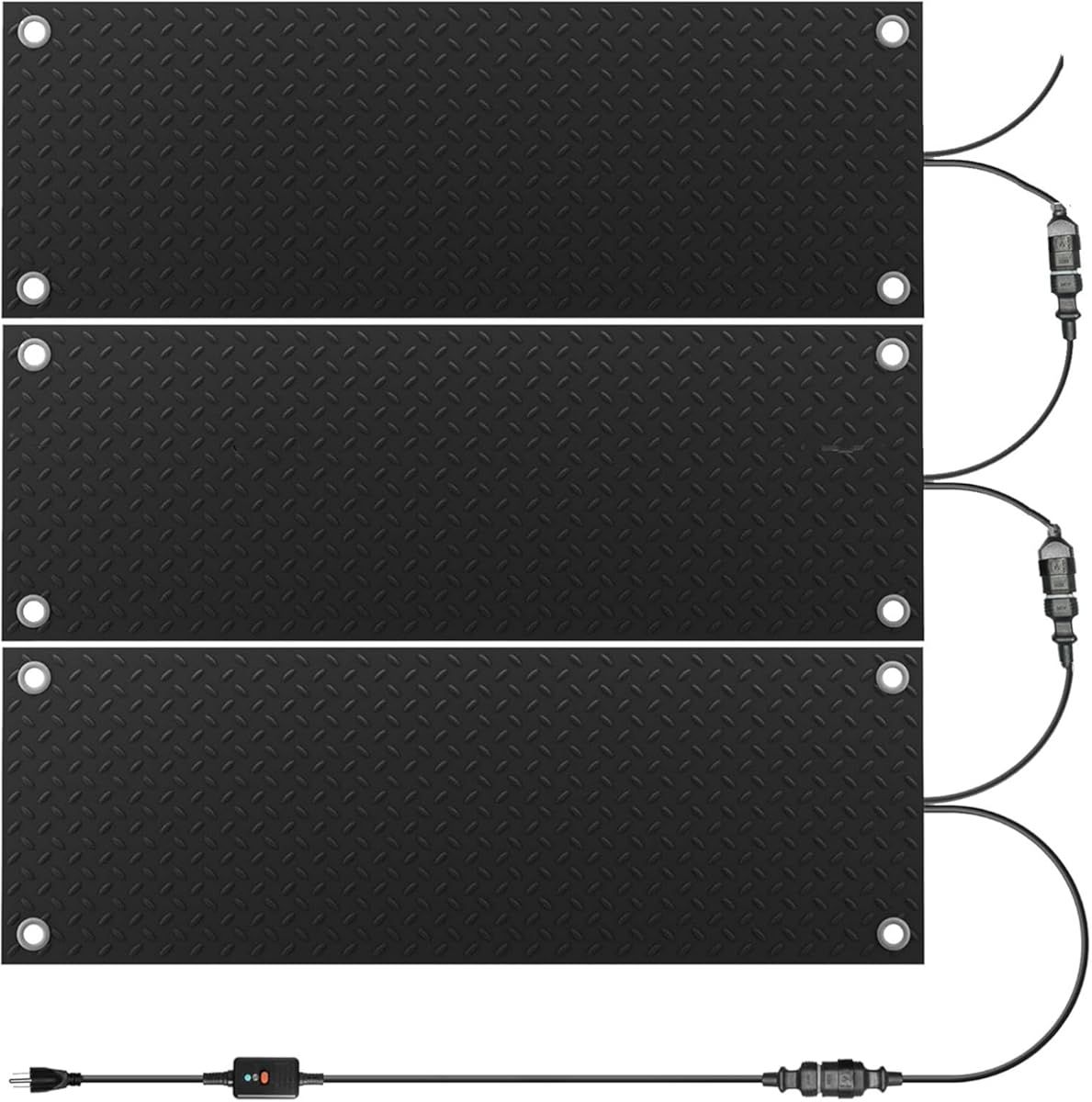 Electric Heated Snow Melting Mats, Heavy-Duty Roof Heat Tape, 1/2/3/4/5 Pcs Heated Outdoor Mat Flexible Ice Melt Pads for Garage Walkway Stairs Sidewalks, 2 in/h Speed Snow(5 Pcs,30x60in)