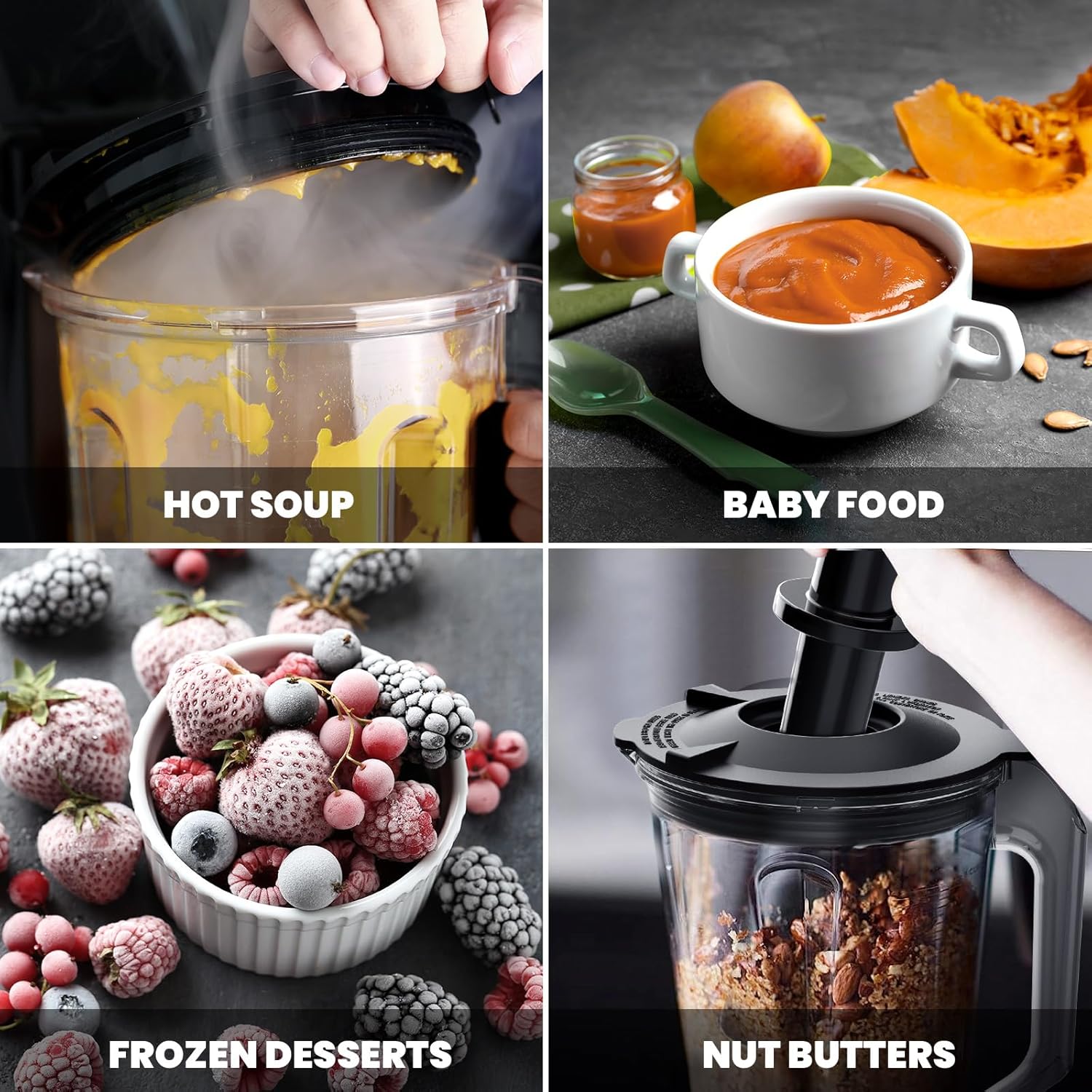 Professional Blender 64oz, 1500W Vacuum Blender for Less Foam, Commercial Quiet Shield, Kitchen Timer, Self-Cleaning, 9 Speeds, 6 Presets for Smoothies, Frozen Drinks, Nut & Seed Blends