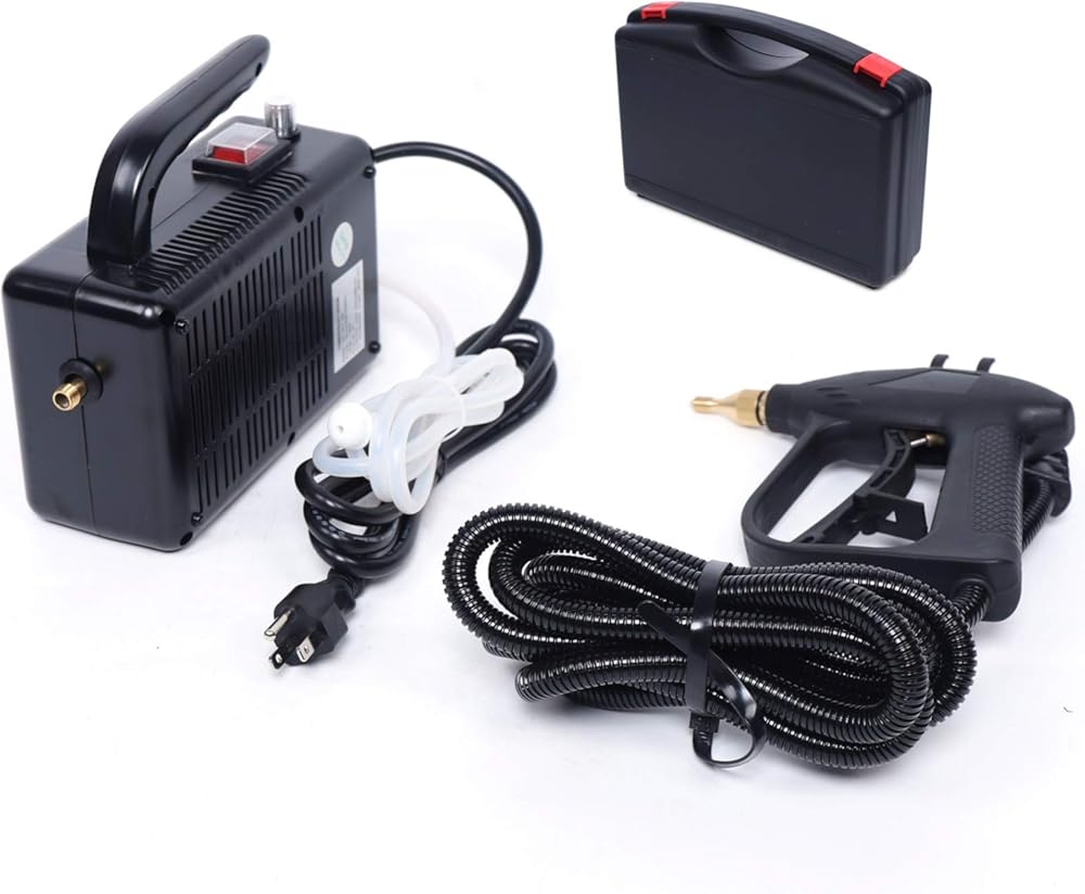 CNCEST Steam Cleaner, 110V 1600W High Pressure Commercial Steam Cleaning System Portable Hand-held Pressurized Steam Cleaner 360 ° Cleaning for Kitchen, Car (Black)
