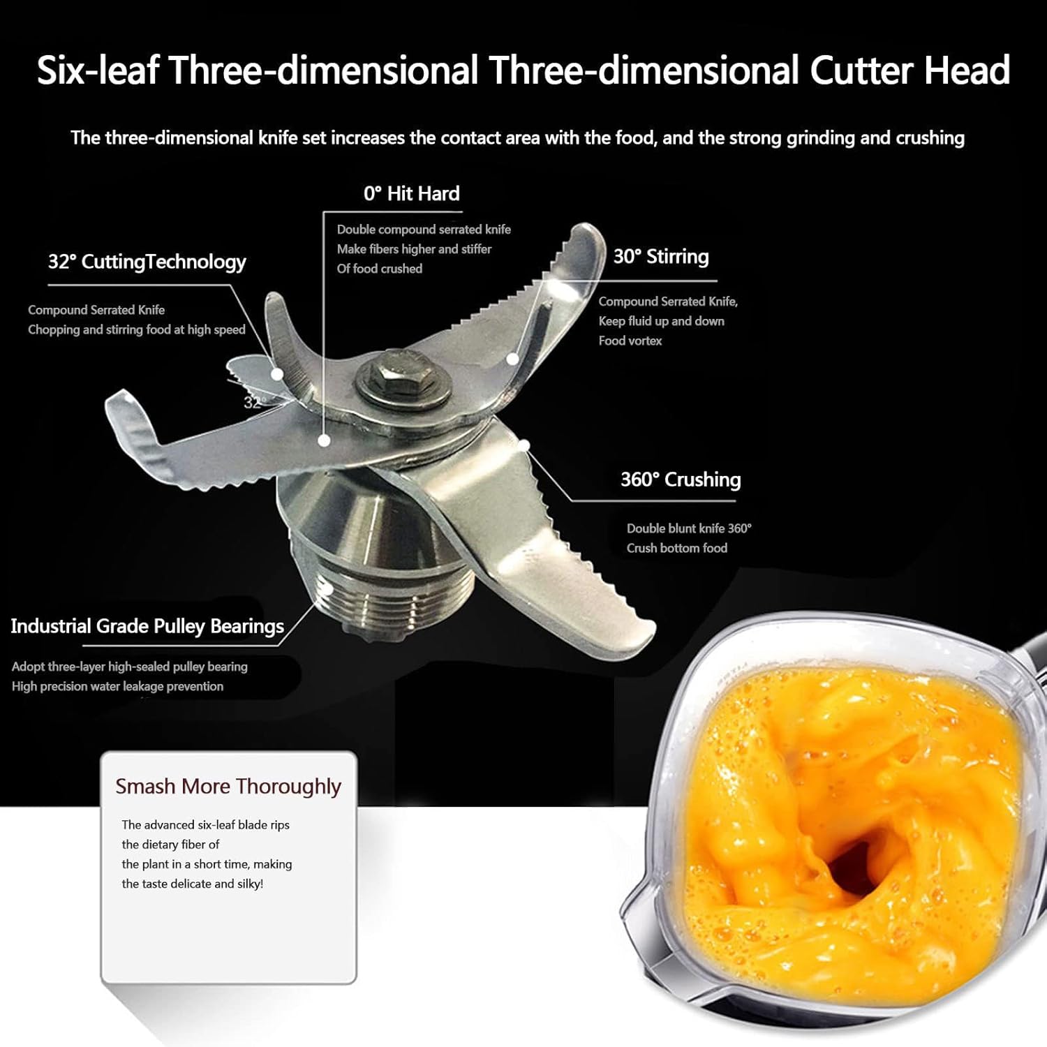 Smoothie Blender, 2200W Mixer Grinder with 30,000 RPM 9 Speeds, 2.2L Kitchen Blender for Smoothies, Juices, Coffee, Nuts, Spices silver