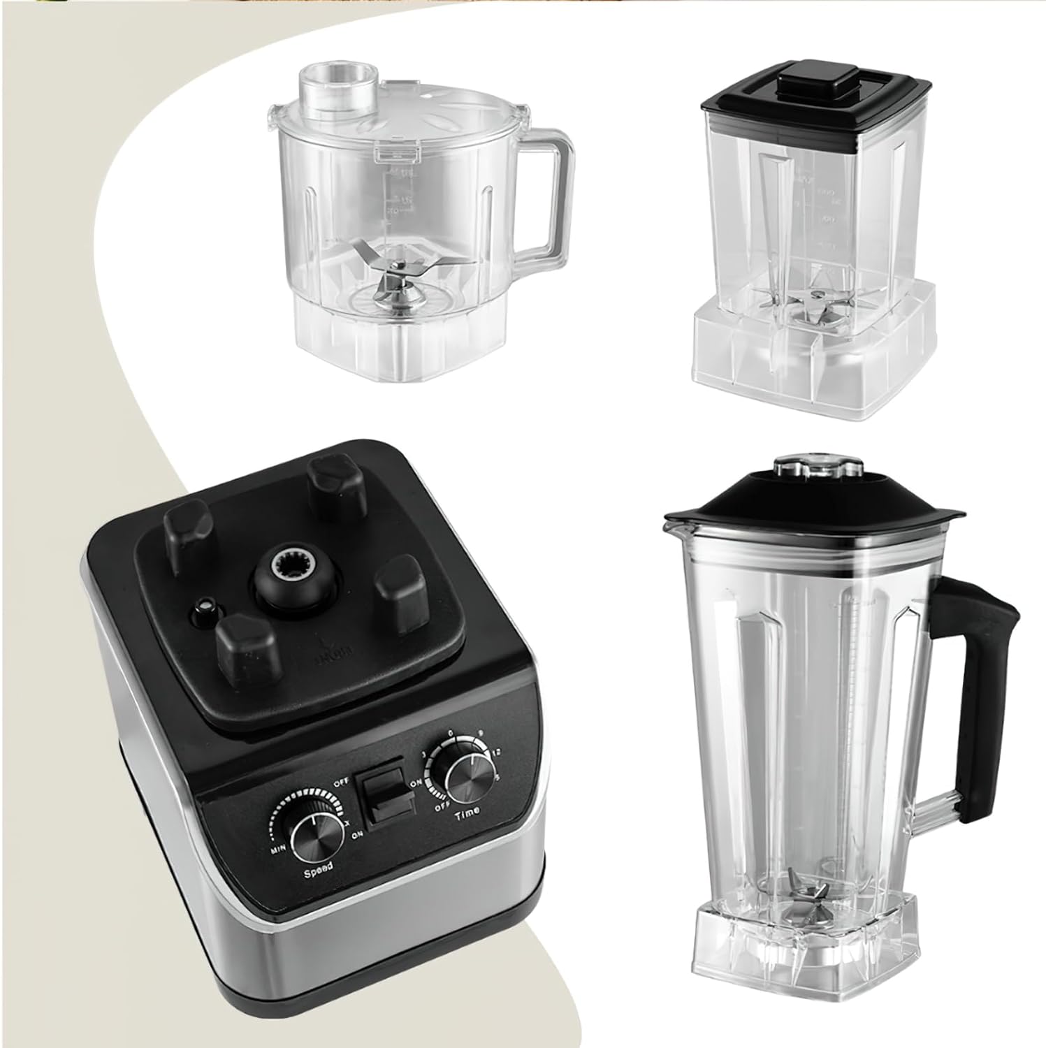 Professional High-Power Blender with 2L Capacity, Pure Copper Motor, Speed and Timer Controls,Black, 19.88x8.27x7.09 Inch