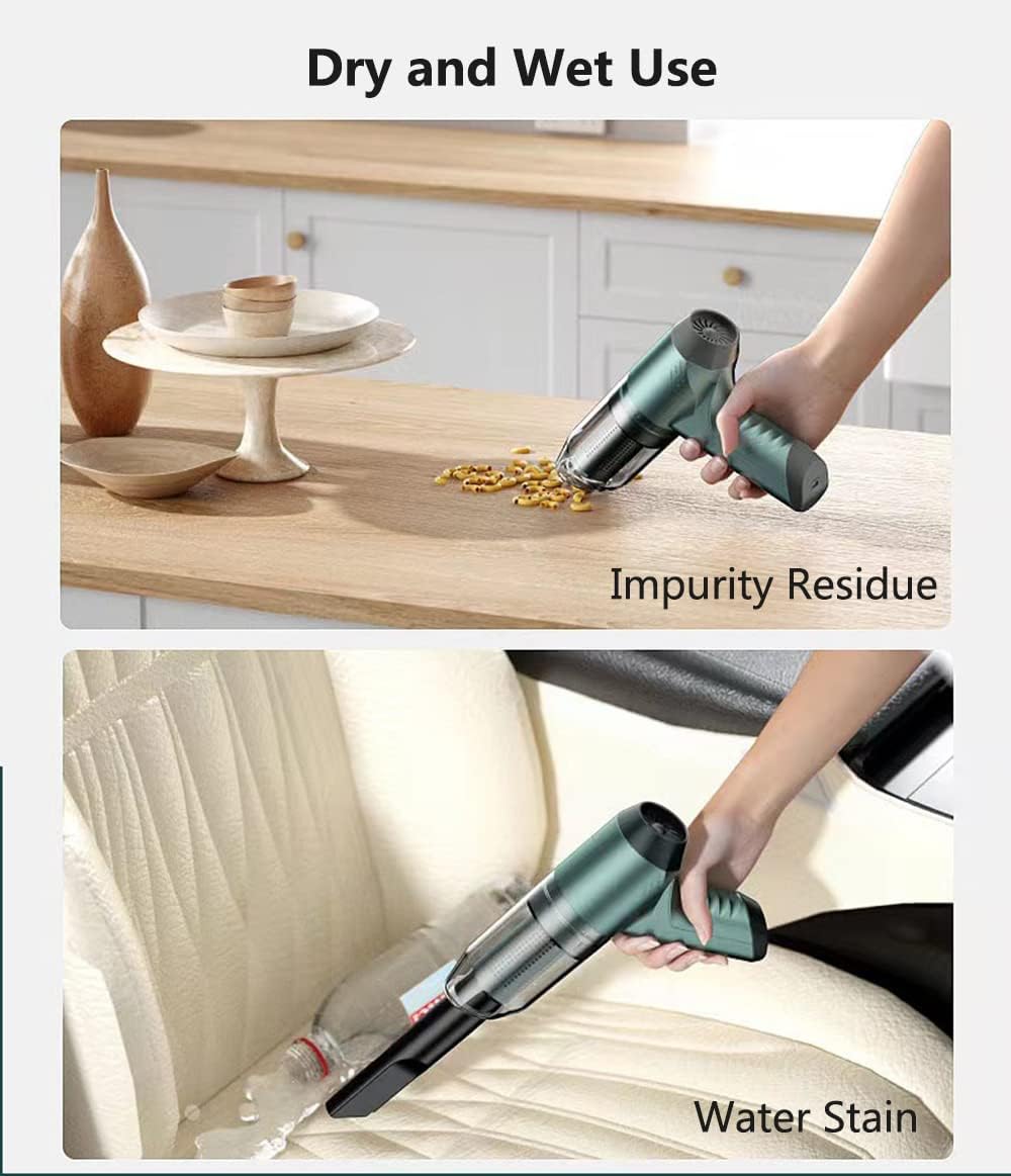 Car Vacuum and Blower Cordless Rechargeable, 12000pa Strong Suction, New Upgrade Wet/Dry Handheld Vacuum Cleaner and Blower, Portable Car Vacuum Cordless Air Blower for Car, Home, Pet Hair (