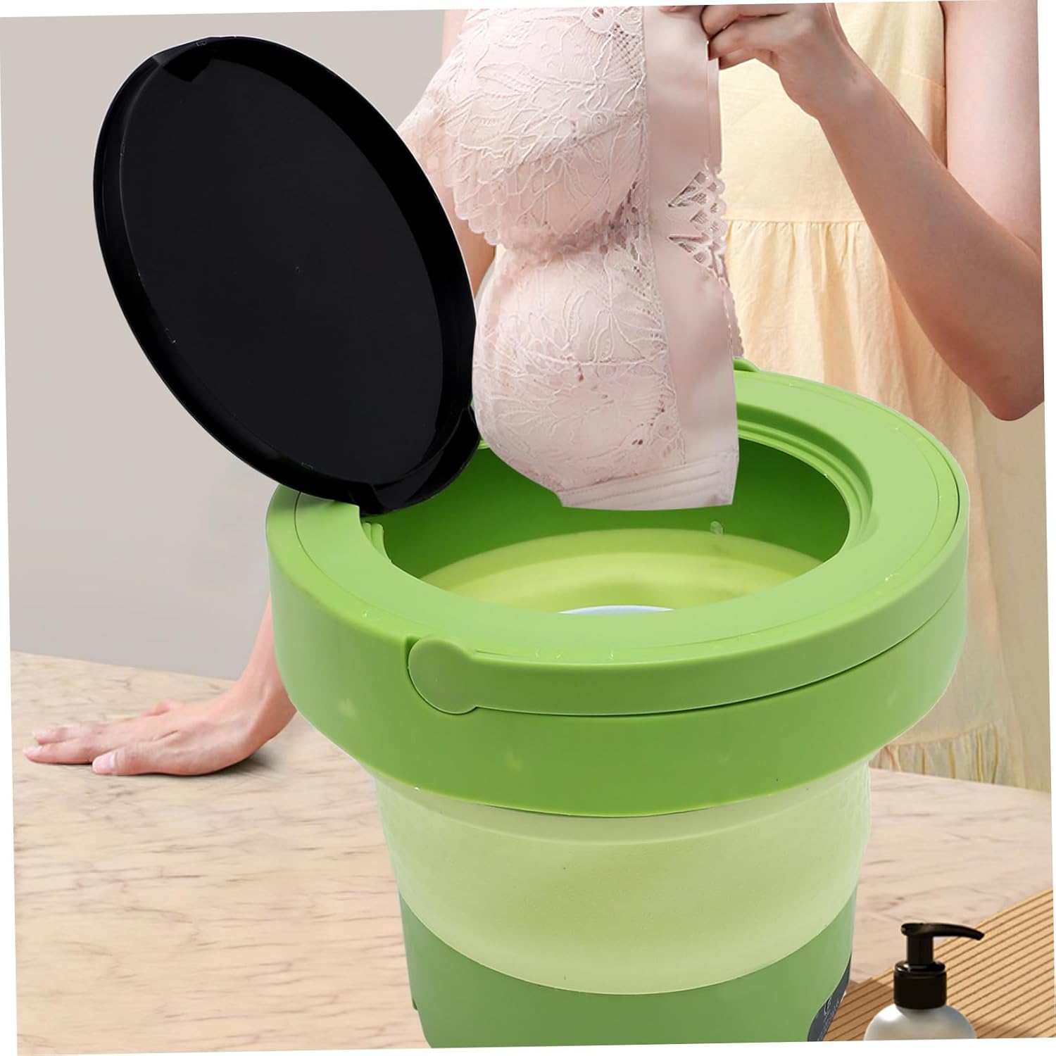 Mikikit Portable Washing Machine Compact Lightweight Washer for Travel Dorm Apartment High Speed Rotation Efficient Laundry Machine for Shirts Dresses Shirts US Plug Portable Washer for