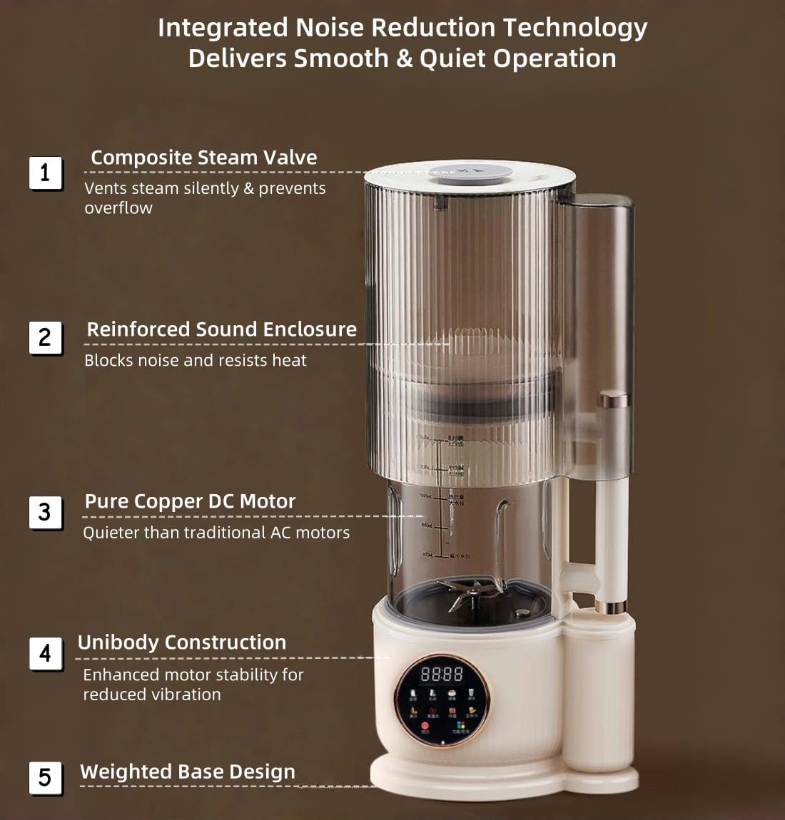 8-in-1 Automatic Soy Milk Maker, 50.72oz Nut milk maker blender for Almond/Oat/Soy Milk, Juice, Milkshake, Rice Paste, glass blender with LED Display, Auto Clean, 24H Delay Start & 12H Keep Warm