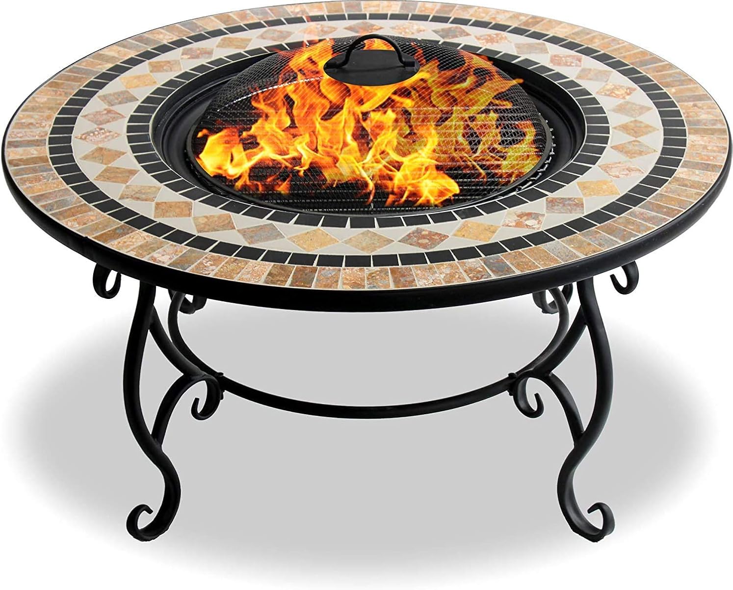 Tdoor Fire Pit,Garden Heater/Fire Pit/Coffee Table/Barbecue/Ice Bucket - Marble Finish
