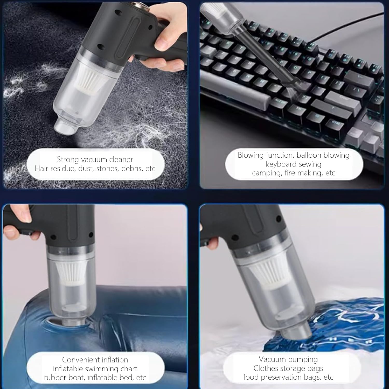 High Power Rechargeable Portable Handheld Car Wireless Vacuum Cleaner Powerful - Cordless Lightweight Vacuum Cleaner for Home and Car Cleaning