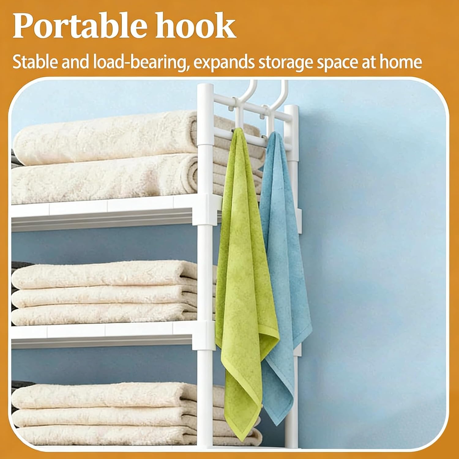 Over Washer and Dryer Shelf – Dual-Appliance Laundry Room Organizer for Supplies & Linens(White)