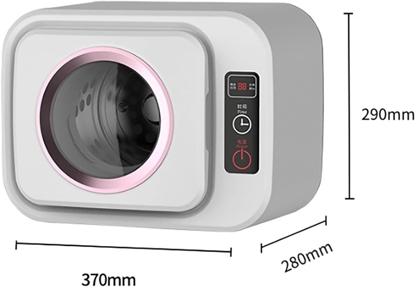 Portabl Tumble Dryer, Electric Clothes Dryer, 3 Gear Adjustment, 3D Quick Drying In 30 Minutes, Dry Clothes Capacity 1kg, with Stainless Steel Tub, for Apartment, Home, Dorm
