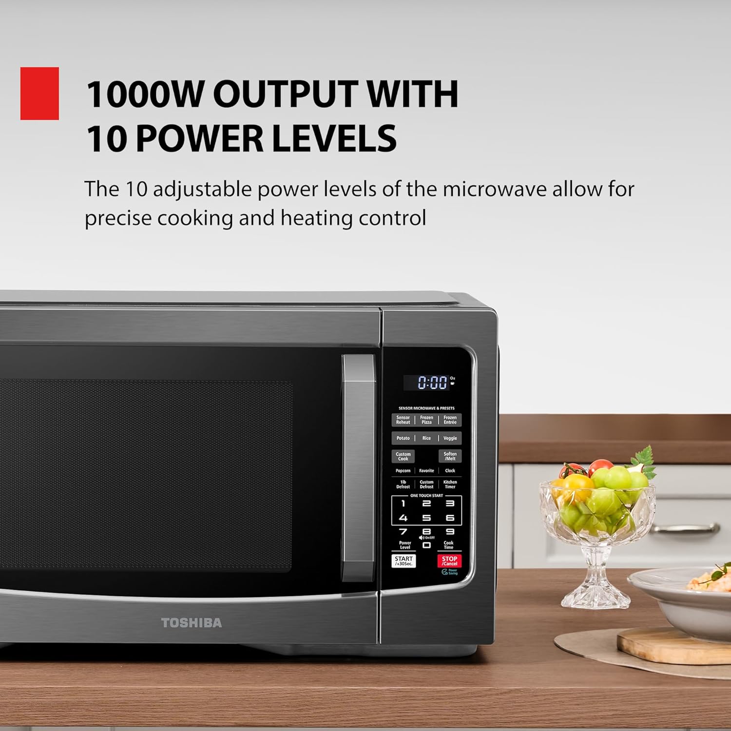 TOSHIBA EM131A5C-BS Countertop Microwave Ovens 1.2 Cu Ft, 12.4