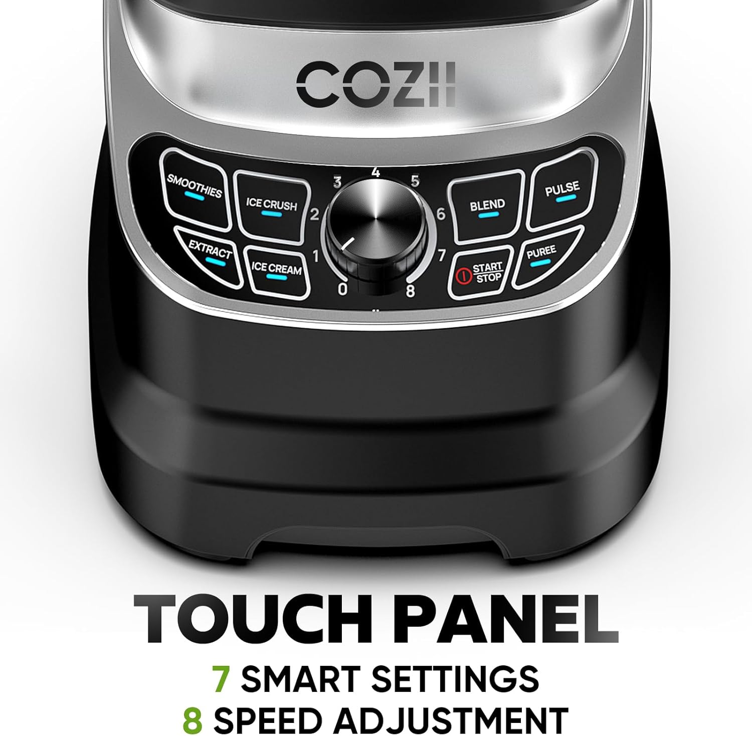 Professional Blender 2000W, Smoothie Countertop Blenders for Kitchen,7 Preset Programs for Ice Crush/Frozen Drinks/Dips/Nut Butter, High Speed, Dishwasher Safe (Dark)