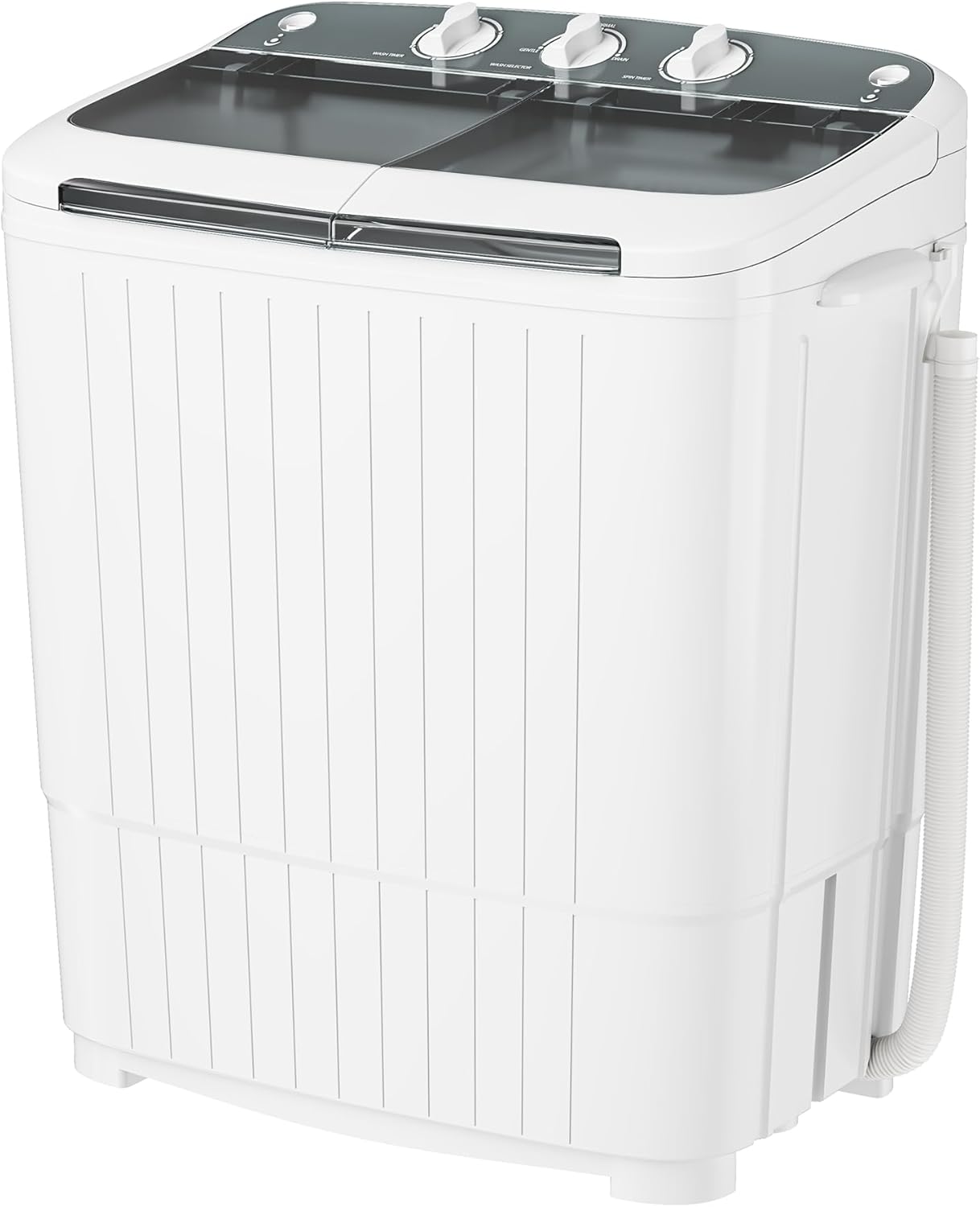 Pataku Portable Washing Machine, 17.6 Lbs Compact Mini Washer and Dryer Combo,Twin Tub Laundry Washer with Spin Cycle, Soaking Function Ideal for Apartment, Dorms, RVs Camping, Grey