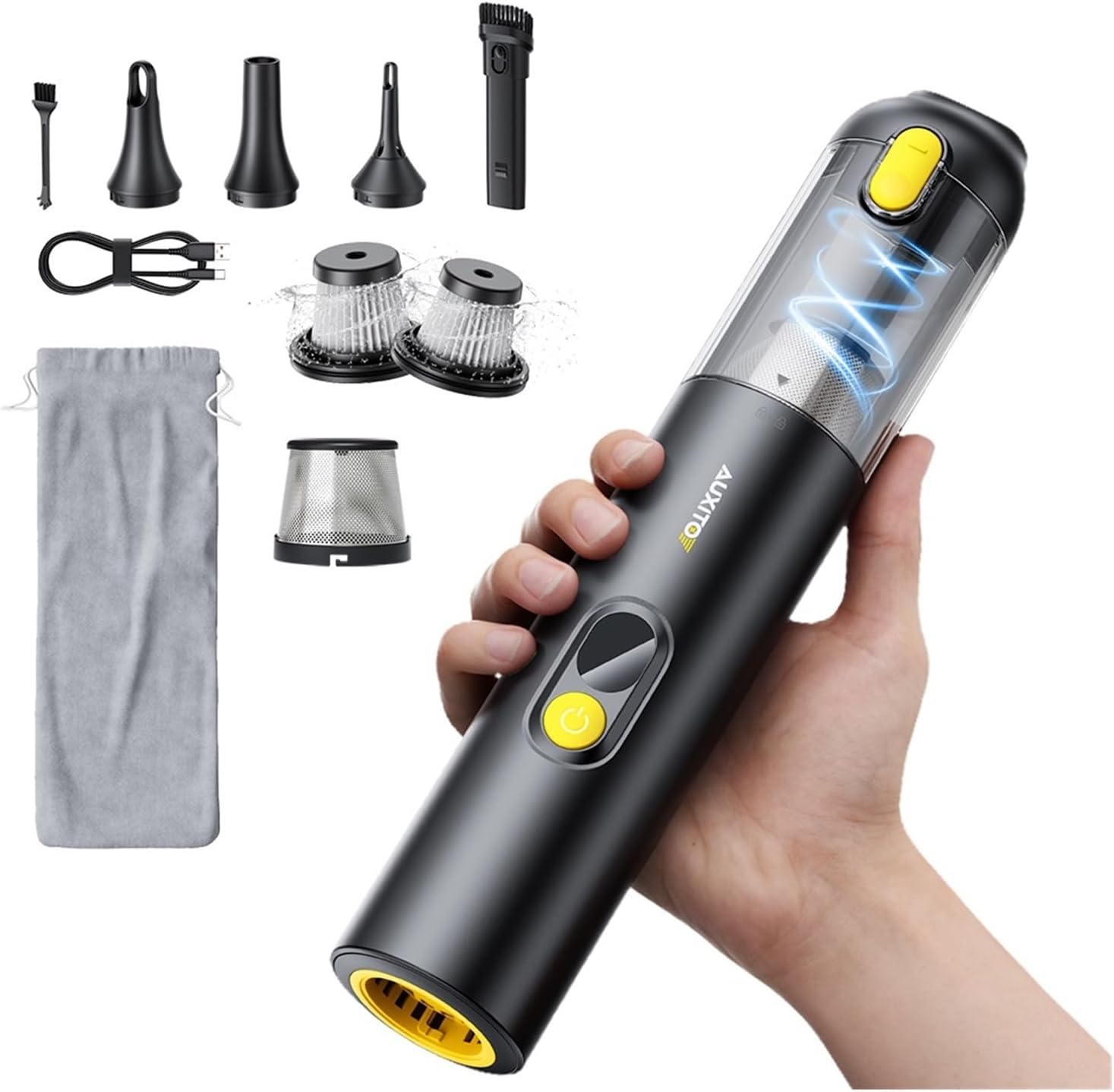 Compatible for AUXITO， Car Vacuum Cleaner Mini Portable Handheld Vacuum Cleaner 14000PA Powerful Suction Blow & Vacuum 4 in 1 for Home & Car