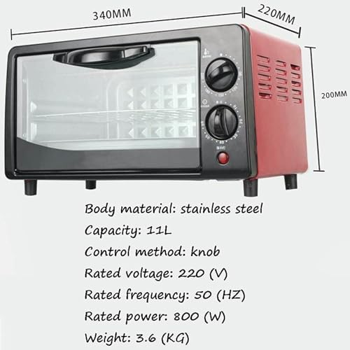 Small Multifunctional Microwave Oven for Household Use, 11l Large-capacity Compact Air Fryer Oven with Bakeware and Rack, Temperature Control & Timer, Air Fryer Toaster Oven Combo