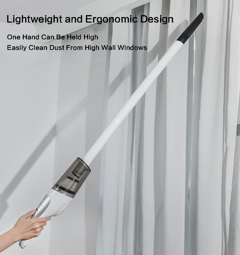 Aoun Lightweight Quiet Vacuum Cleaner Rechargeable Cordless, 12KPa Powerful Suction Stick Cordless Upright Cleaners with HEPA Filter, Household for Pet Hair Hardwood, Carpet