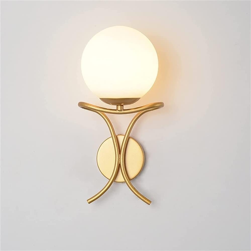 Modern Glass Ball Wall Light E27 Decoration Iron Metal Mount Sconce Fixture Living Room Decor Lamp,Household