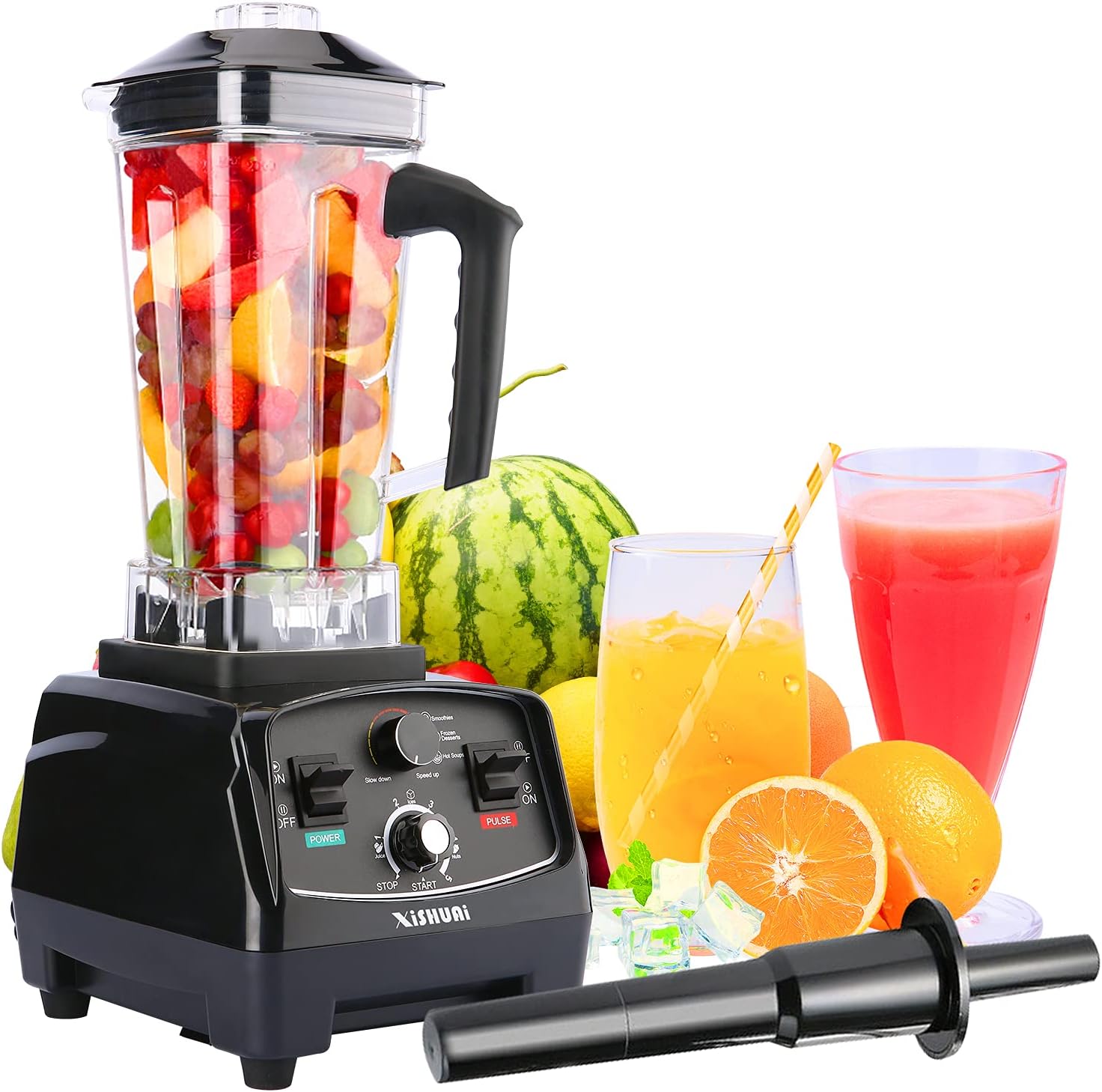Blender Professional Countertop Blender for Kitchen, 2200W High Speed Smoothie Blender Machine for Shakes and ice, commercial blender with Timer, 68OZ BPA-Free Jar Pitcher, Veggies Maker, Black