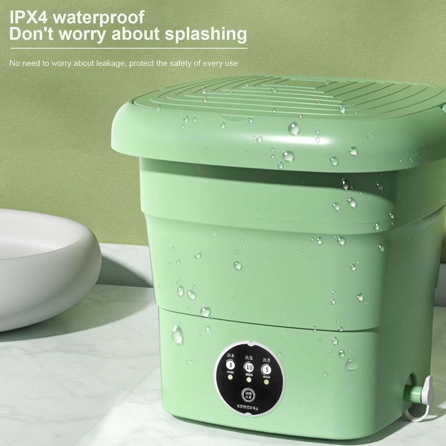 WHYATT Portable Washing Machine, 4.5L,Foldable Washing Machine Suitable Underwear, Sock, Baby Clothes, Travel, Camping