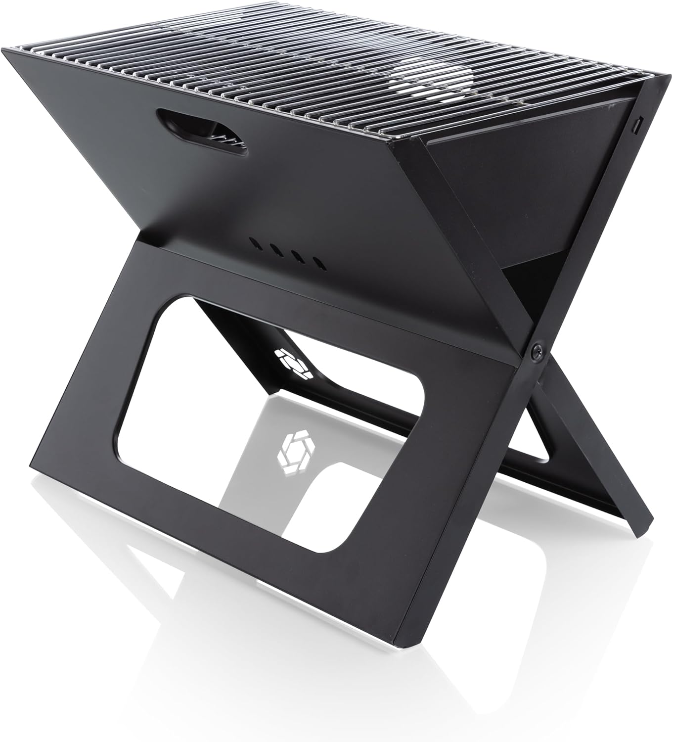 PICNIC TIME X-Grill 2.0 Portable Grill, Camping Charcoal BBQ for Tailgating, (Black)