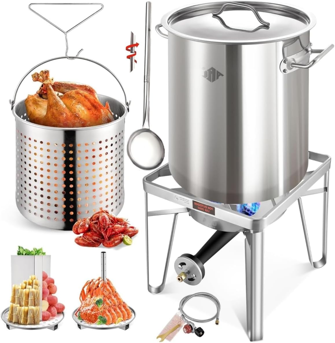 ARC 52QT Stainless Steel Turkey Fryer Pot with 36