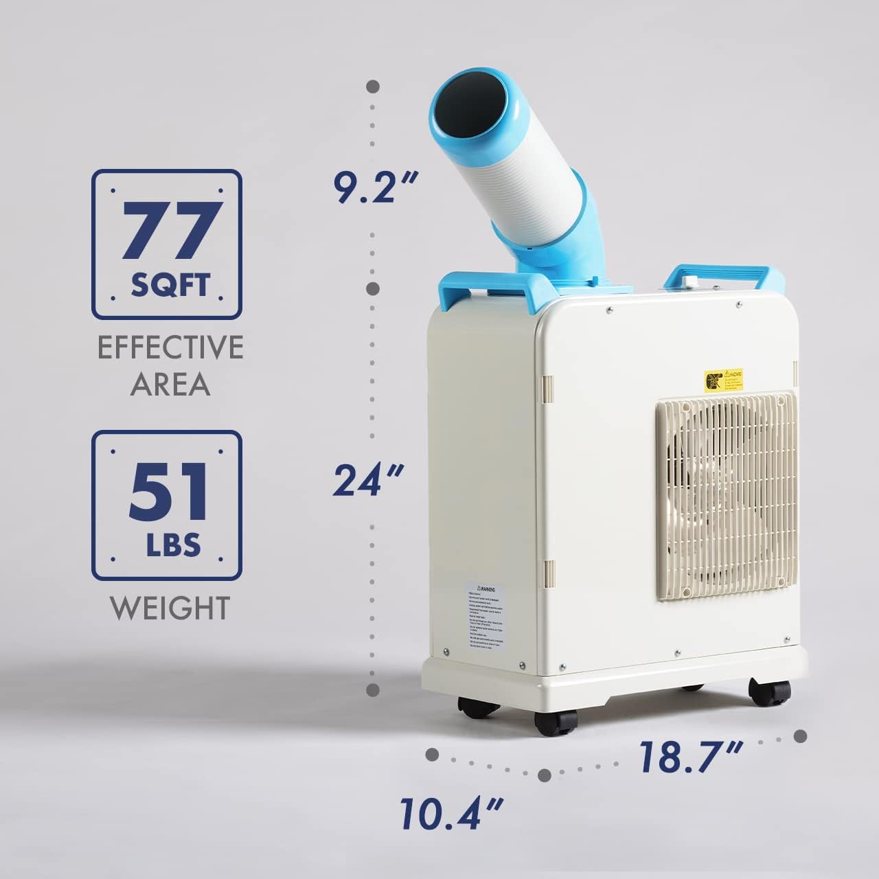 Uninex SAC1800 Indoor/Outdoor KOOLZONE Mobile Spot Cooler, Industrial Grade, Certified, 6,293-BTU 9.55-CER, R410A Refrigerant