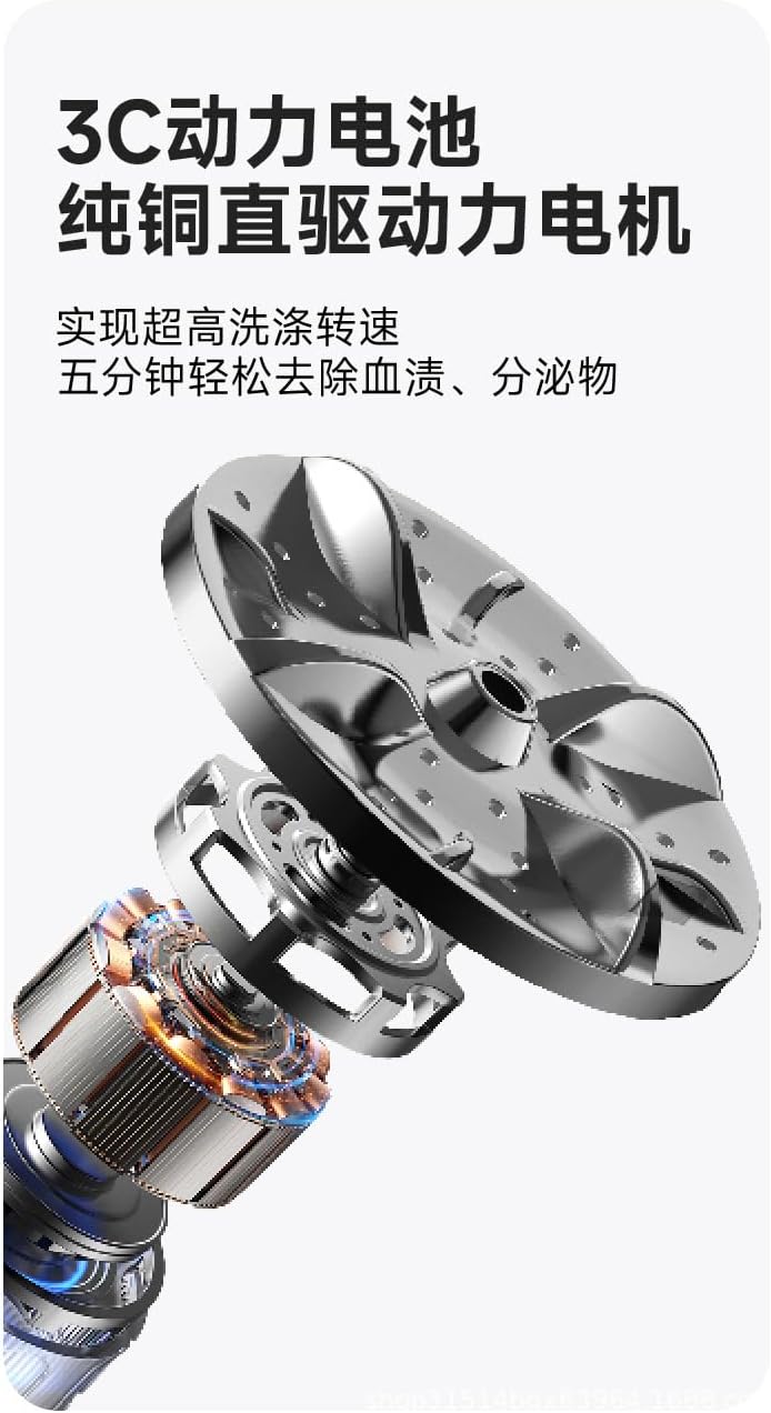 Portable Mini Washing Machine, Cordless Rechargeable, 1.6L Capacity, IPX6 Waterproof, 3900mAh Battery, Purple, for Underwear and Socks, 5.9