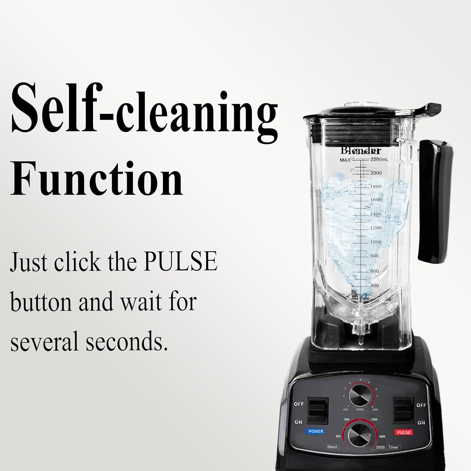 Blender for Smoothies 1500W Countertop Blender for kitchen Home Commercial with Timer, Smoothie Maker 2200ml for Crushing Ice, Frozen Dessert, Soup