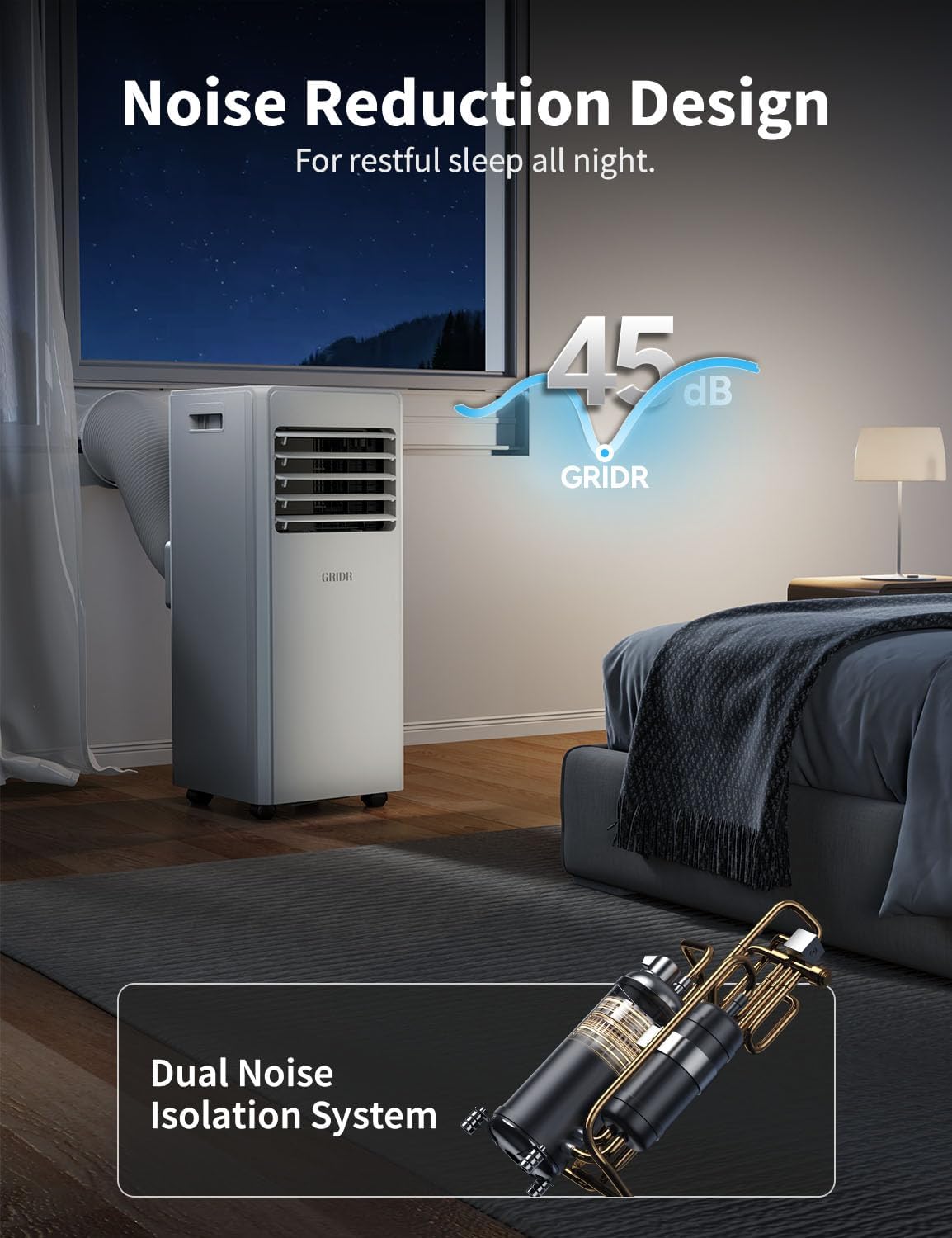 Portable Air Conditioners, 8,000 BTU AC Unit for Bedroom with 4 Modes Cooling/Dehumidifier/Fan/Sleep, Up to 300 sq.ft, 45db Quiet, 24H Timer & Remote, Portable AC Unit for Room Indoors