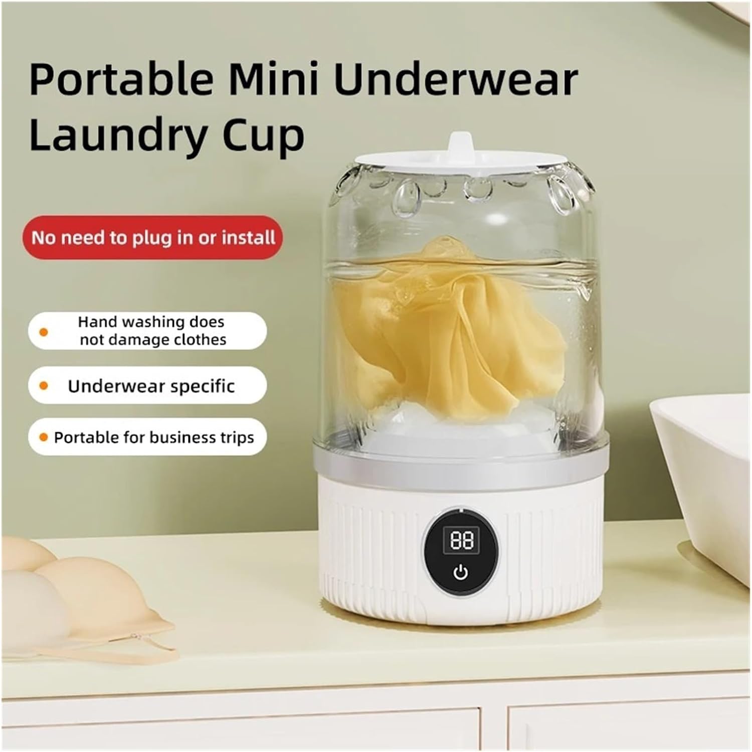 Portable Washer, Wireless Washing Machine Portable Underwear Cleaner Socks Washing Machine Dehydratable Laundry Bucket,for Apartments, Homes, and Dorms