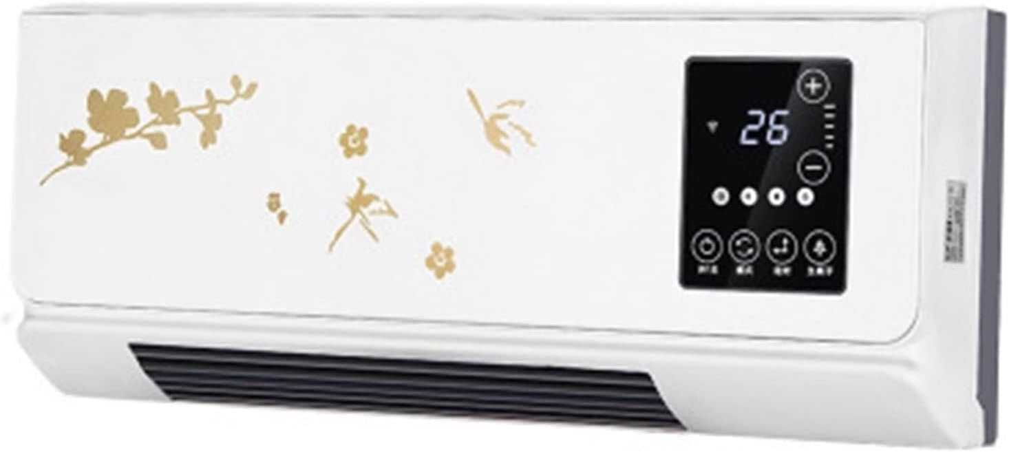 Space Heater 2000W Wall Mounted Air Cooler Conditioner Heater Fan Heating Cooling Room Bathroom Waterproof Remote Timing Air Conditioning Fan Electric Heaters(Grey) (Grey 2000W)